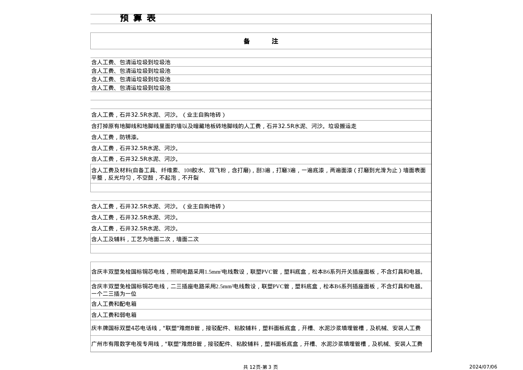 装修工程预算表－1.xls 第3页