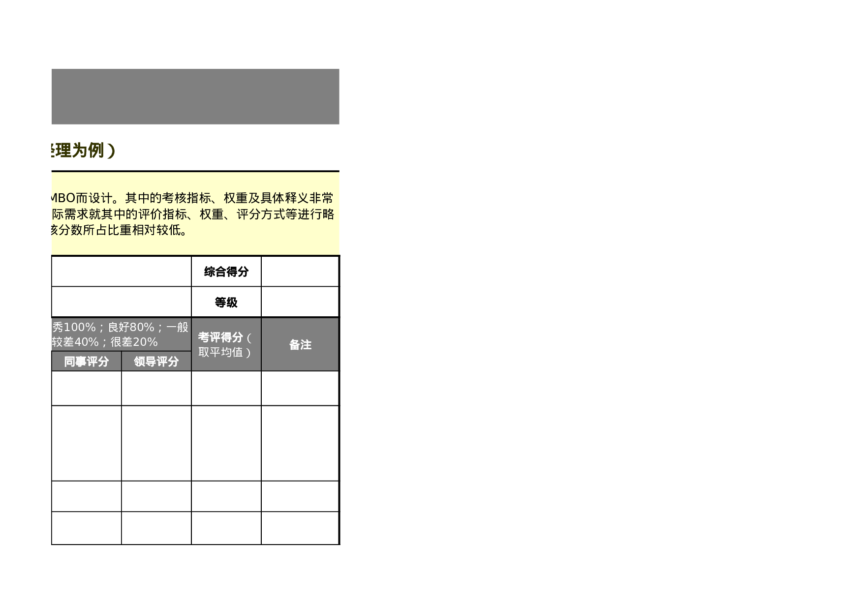 综合类绩效考核表模版.xls 第4页