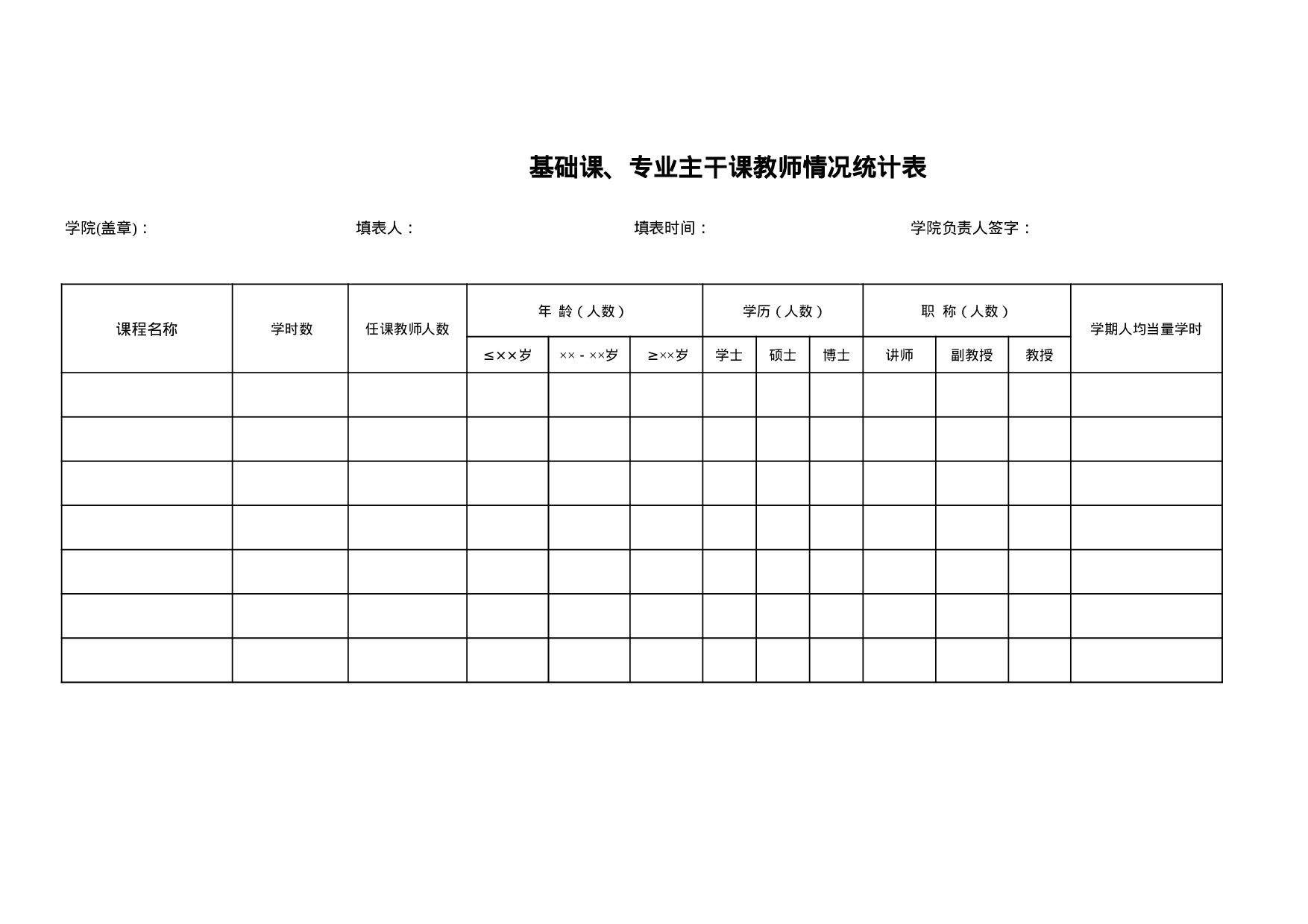 基础课、专业主干课教师情况统计表.xls 第1页