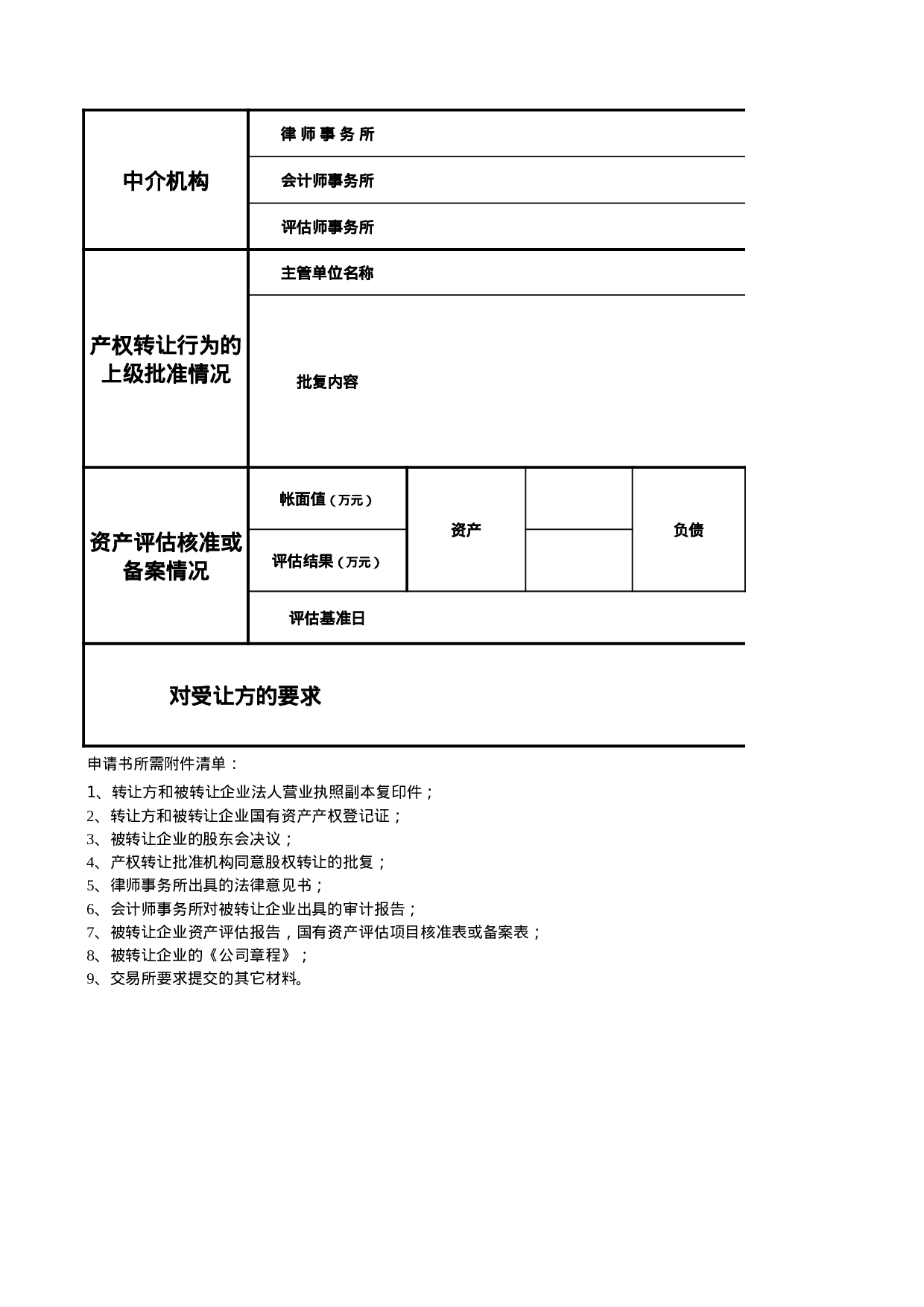 国有产权（股权）交易上市申请书.xls 第4页