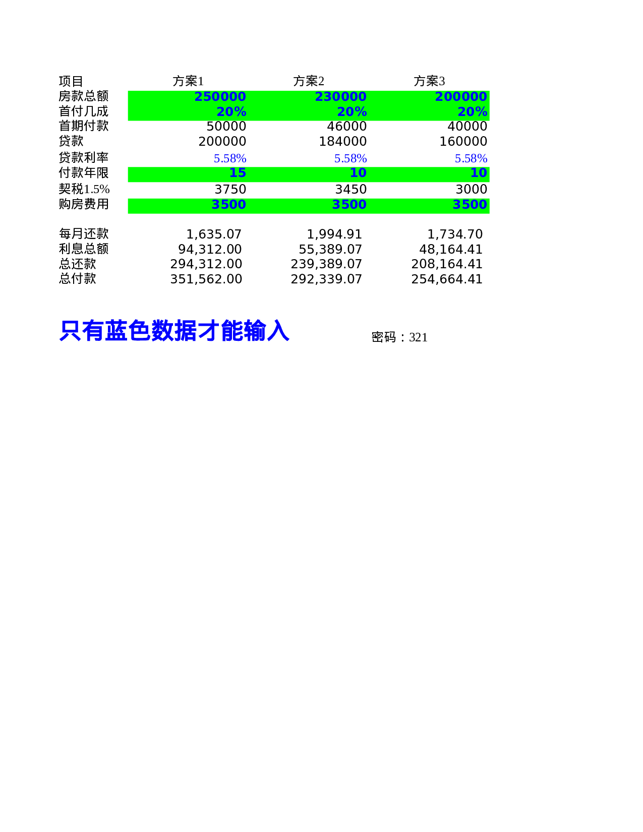 房屋按揭计算表.xls 第1页