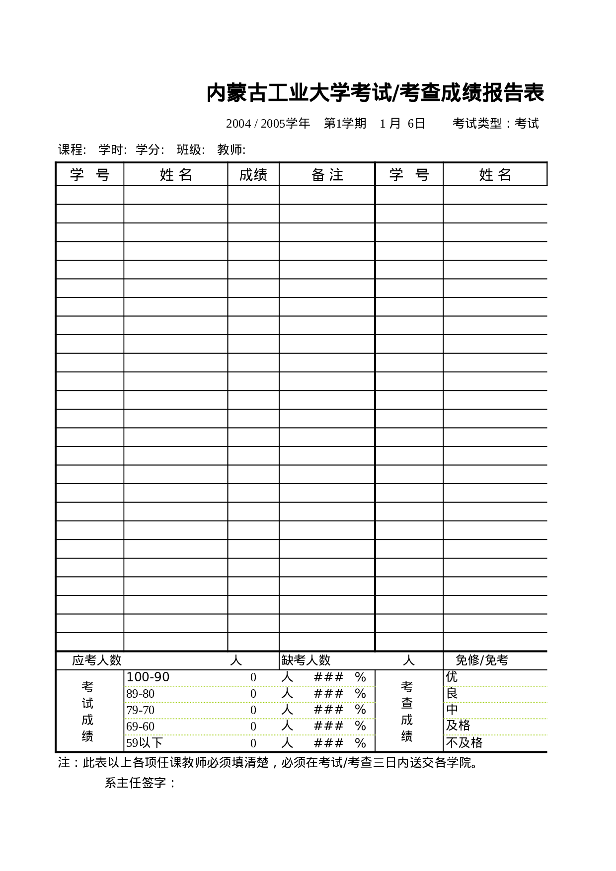 大学考试成绩报告表.xls 第3页