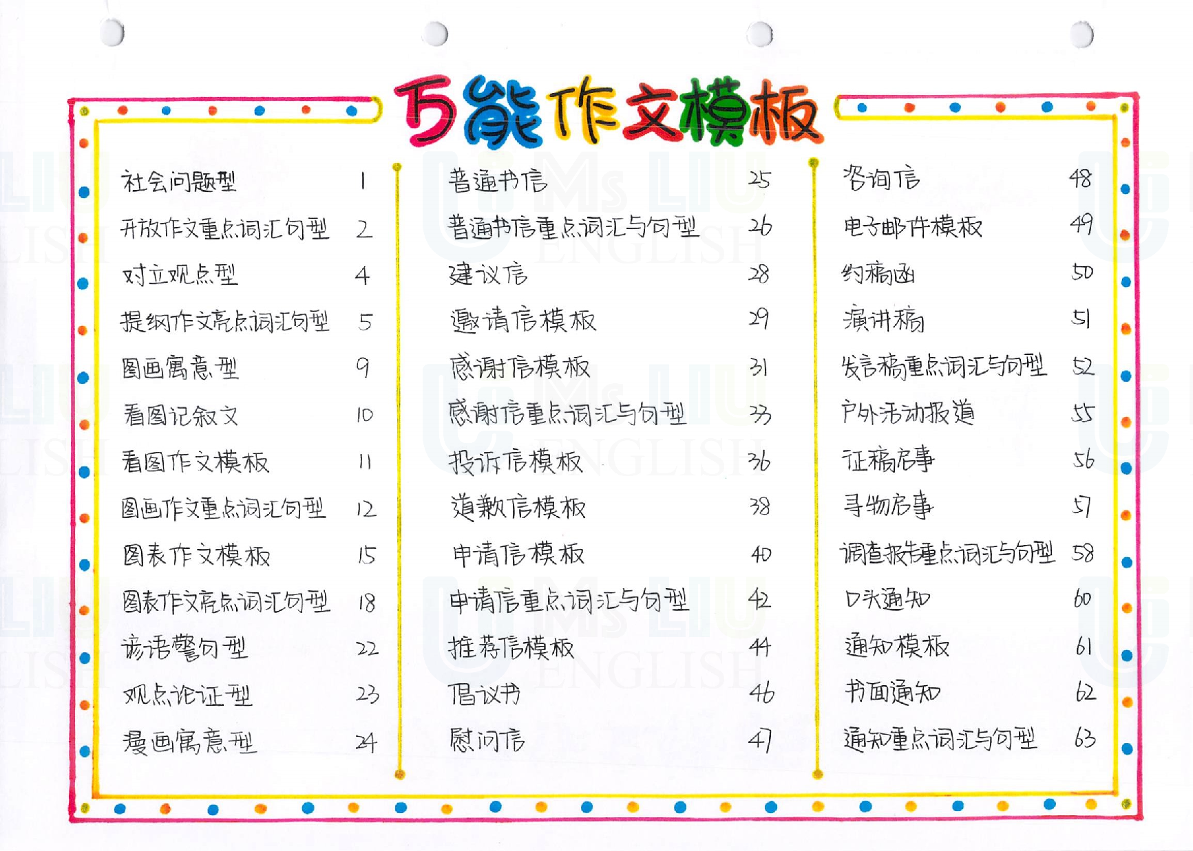 130页！初高中英语手绘万能作文模板 第2页