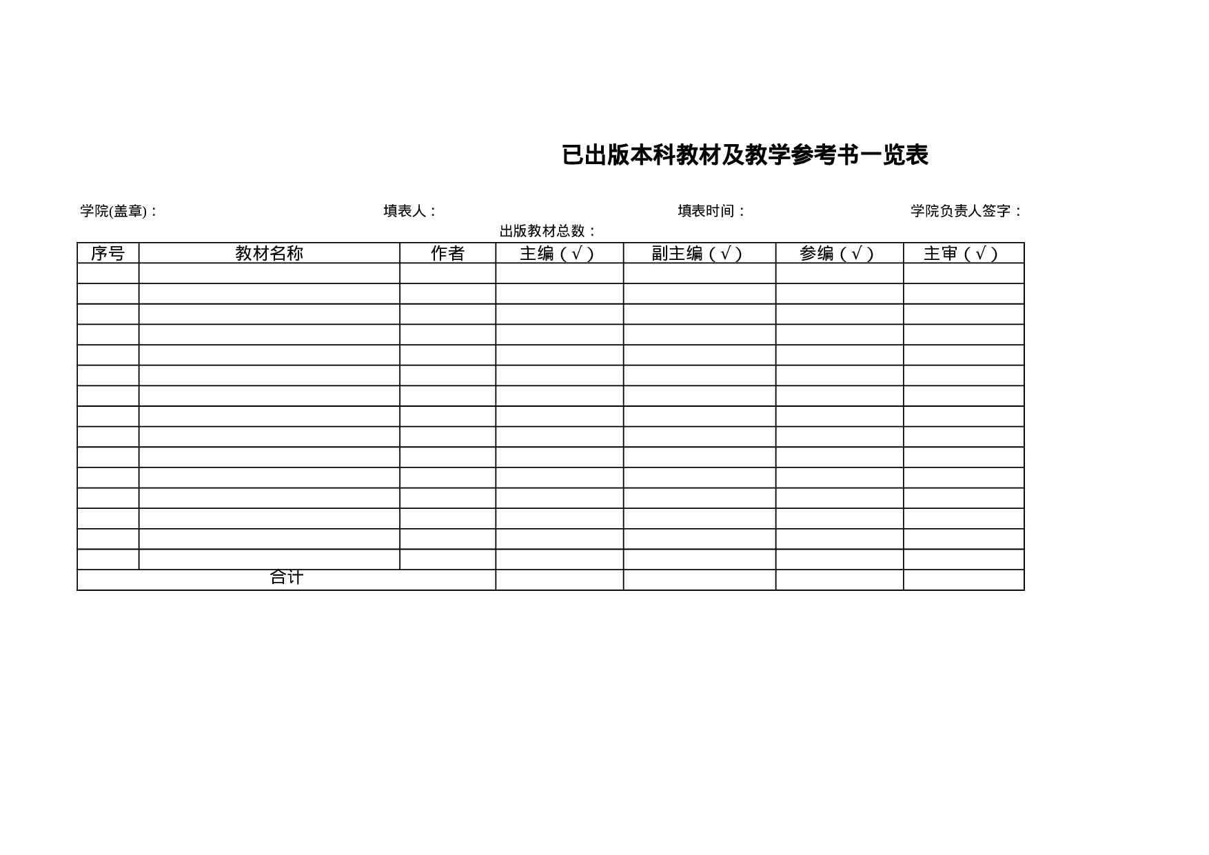 已出版本科教材及教学参考书一览表.xls 第1页