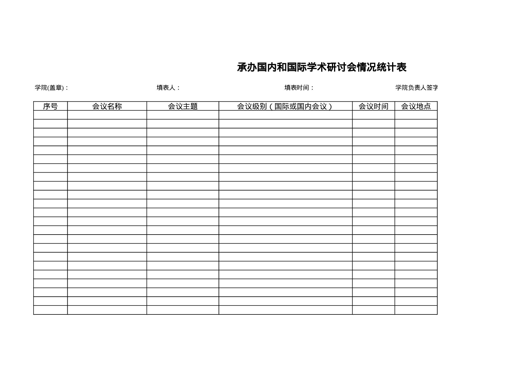 学院具体承办的国内和国家学术研讨会情况统计表.xls 第1页