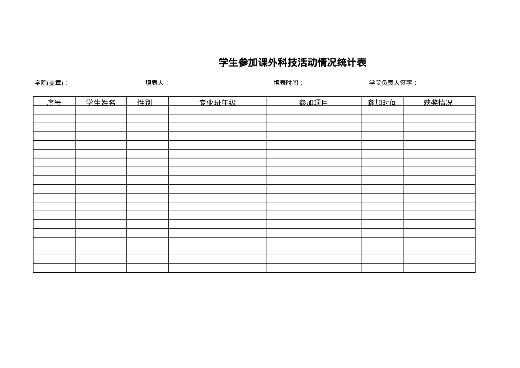 学生参加活动情况统计表.xls 第1页
