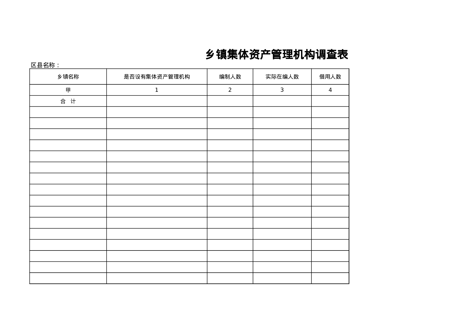 乡镇集体资产管理机构调查表.xls 第1页