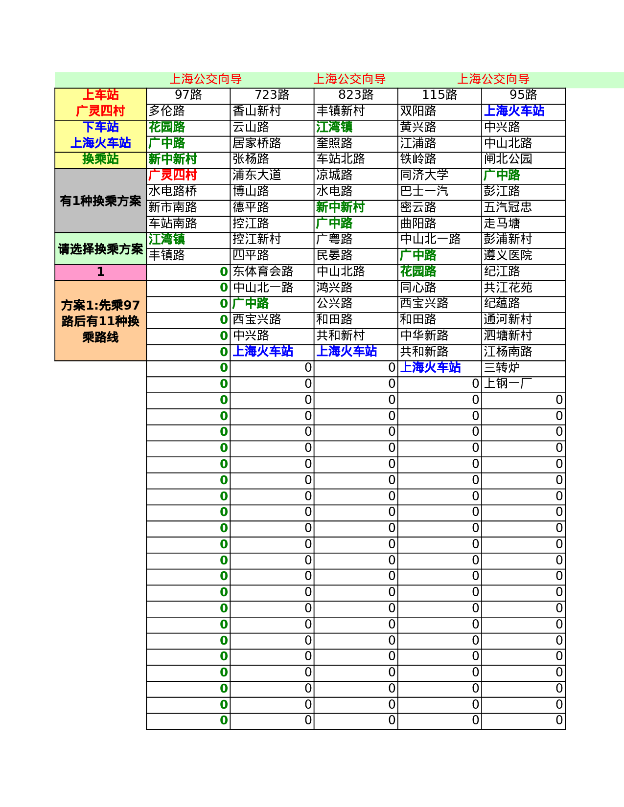 上海公交向导.xls 第1页