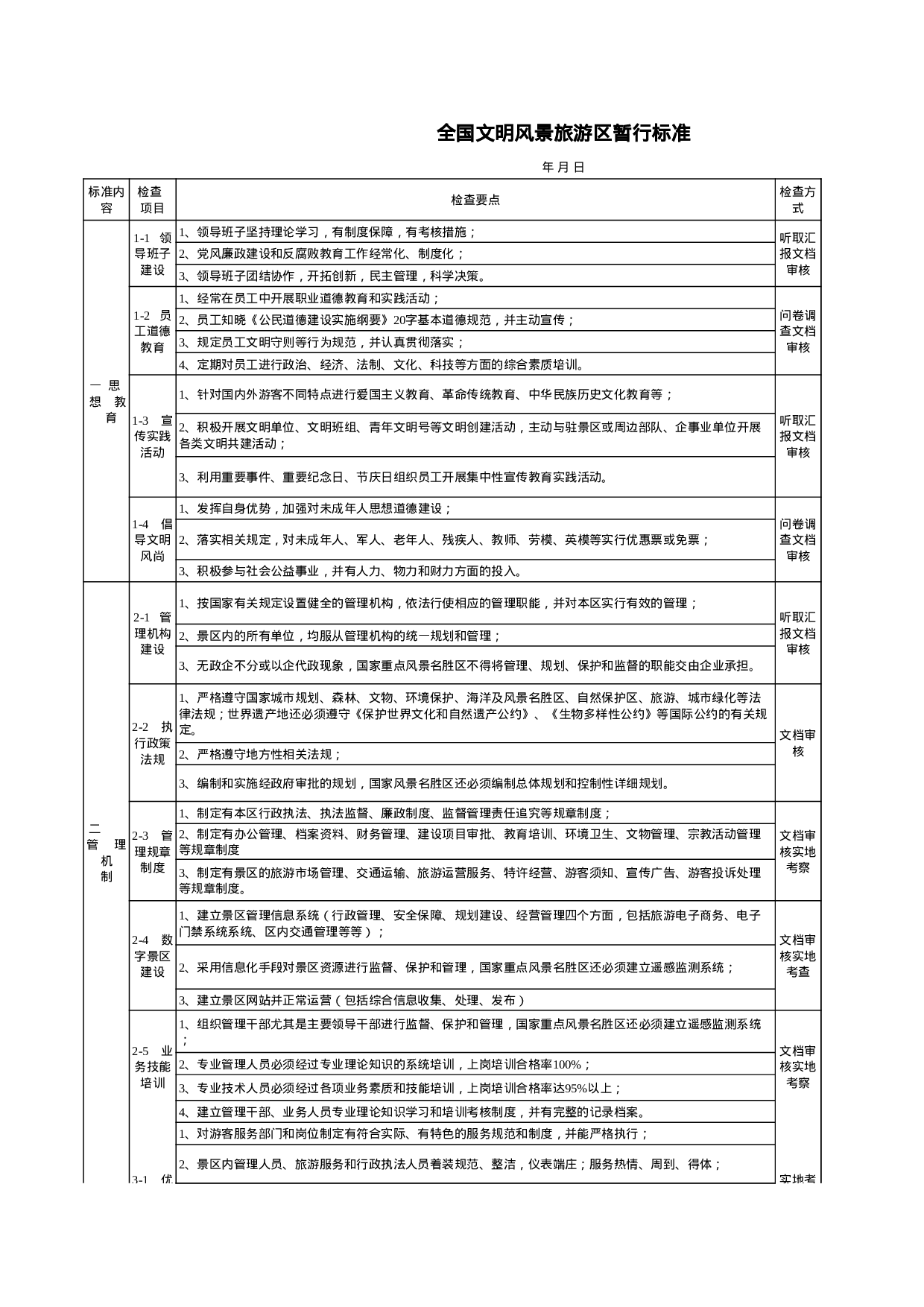 全国文明风景旅游区暂行标准.xls 第1页