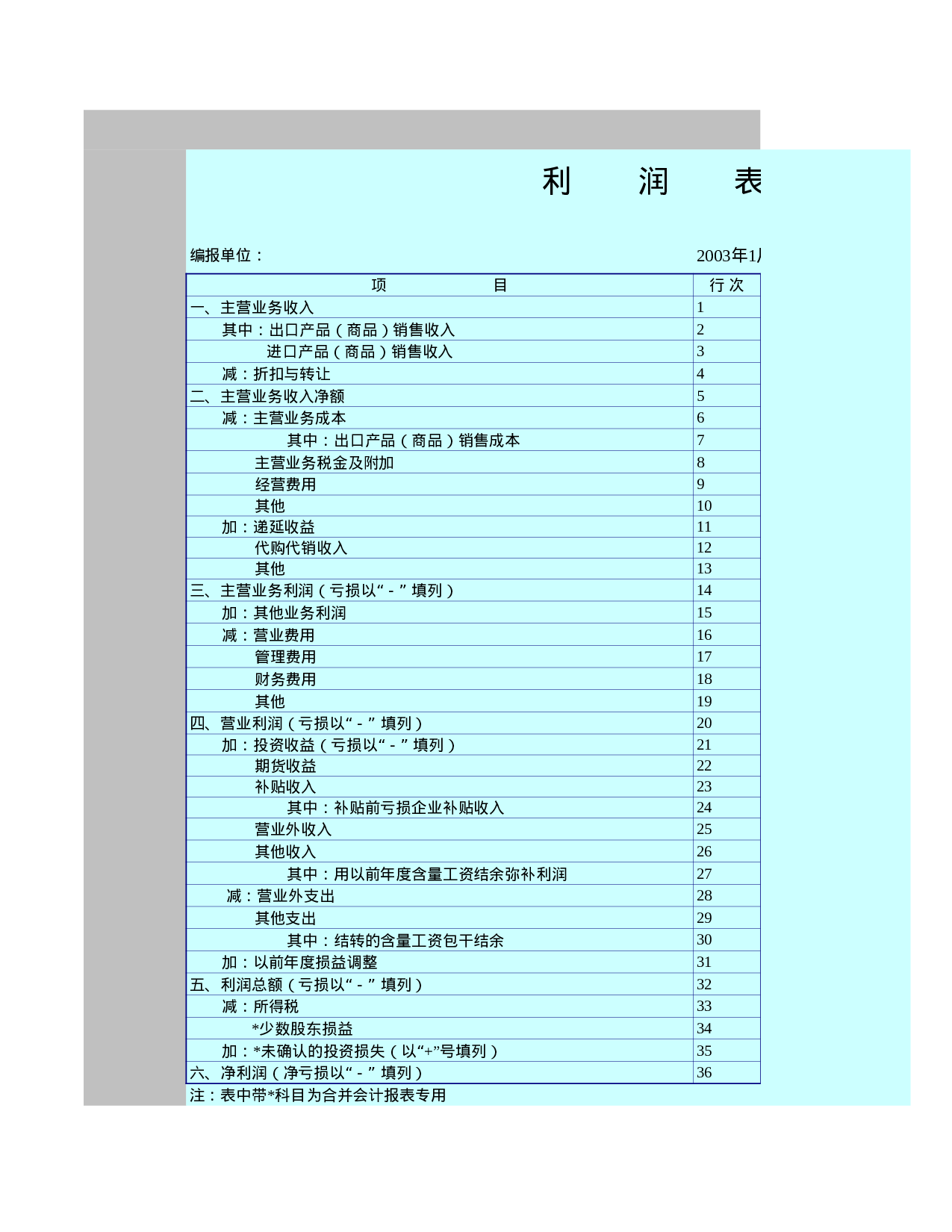 企业利润表.xls 第1页
