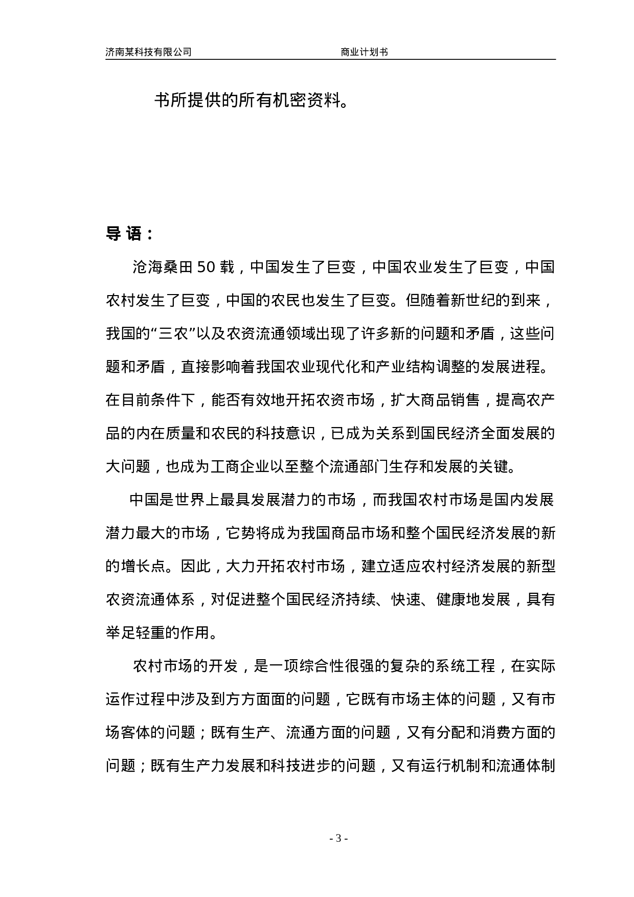 济南某科技有限公司商业计划书.doc 第3页