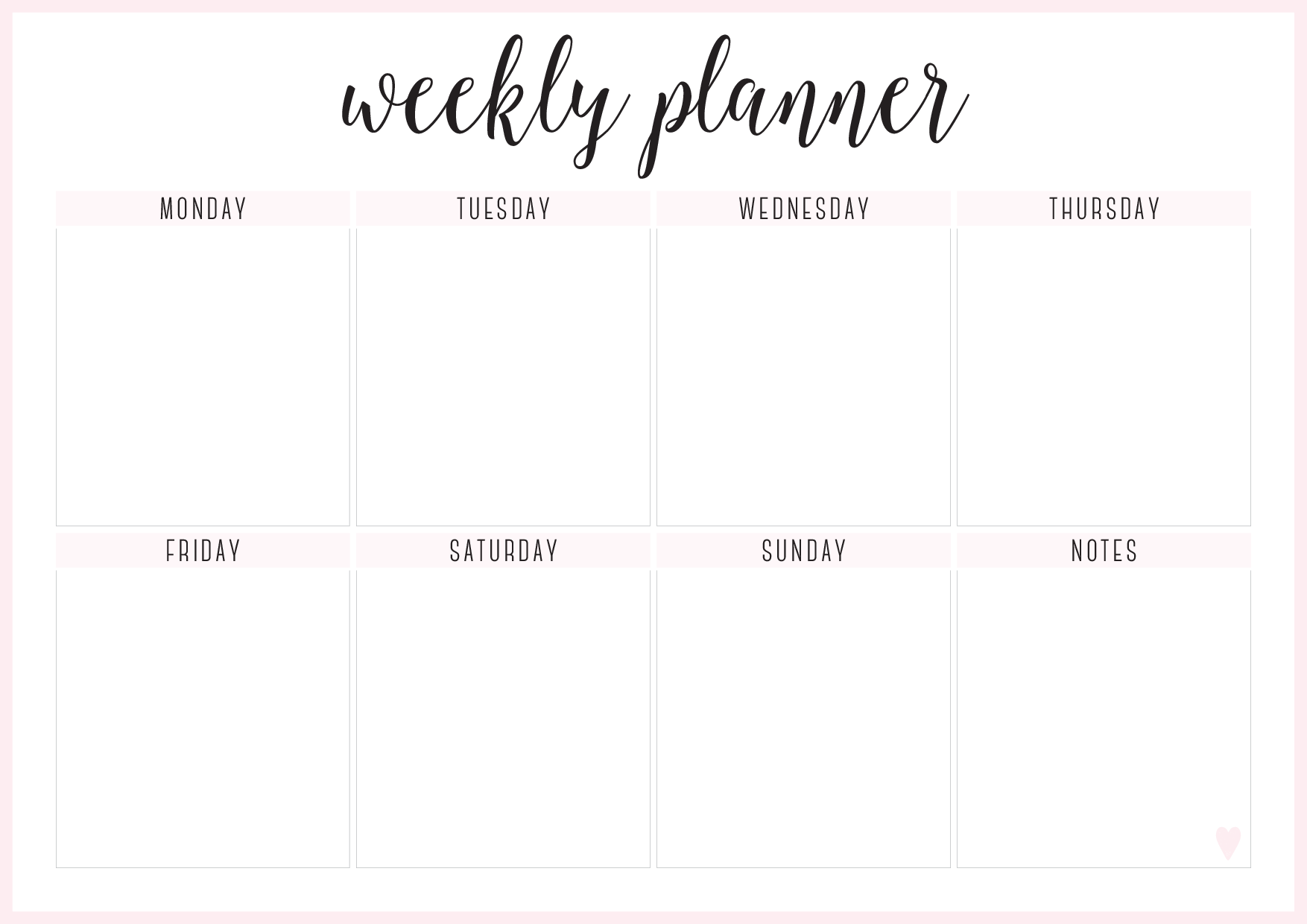 BLUSH - WEEKLY PLANNER - LANDSCAPE - A4.pdf 第1页