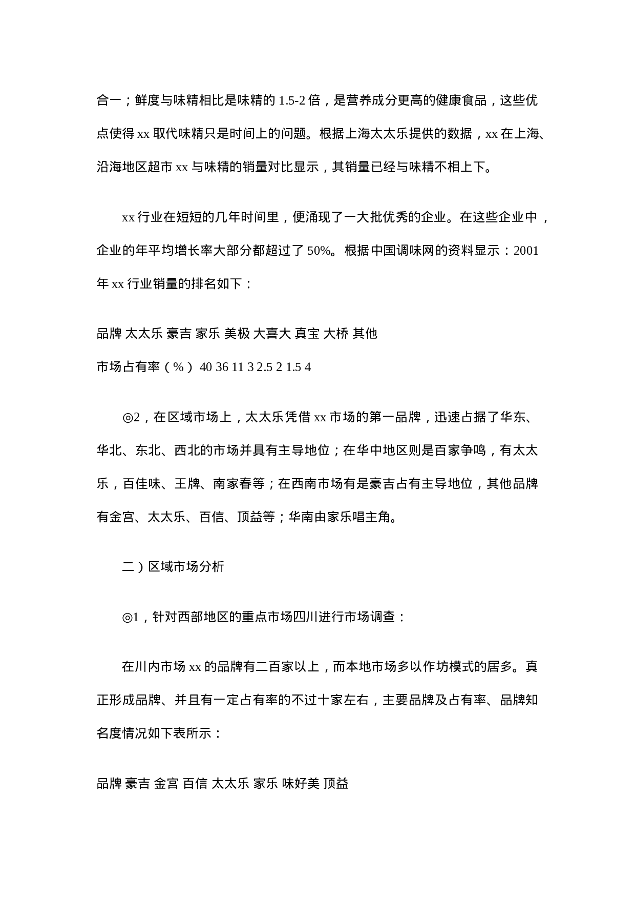 xx行业市场调查报告.doc 第2页