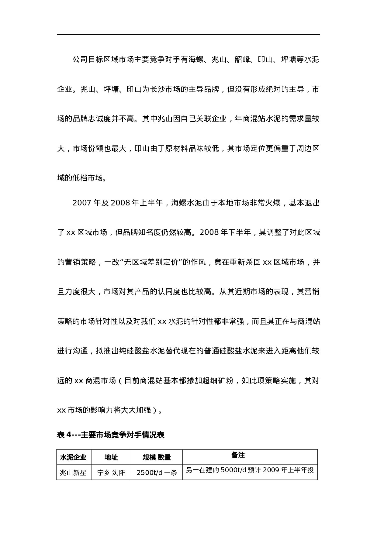 xx水泥有限责任公司xx地区市场环境及变化调查报告.doc 第6页