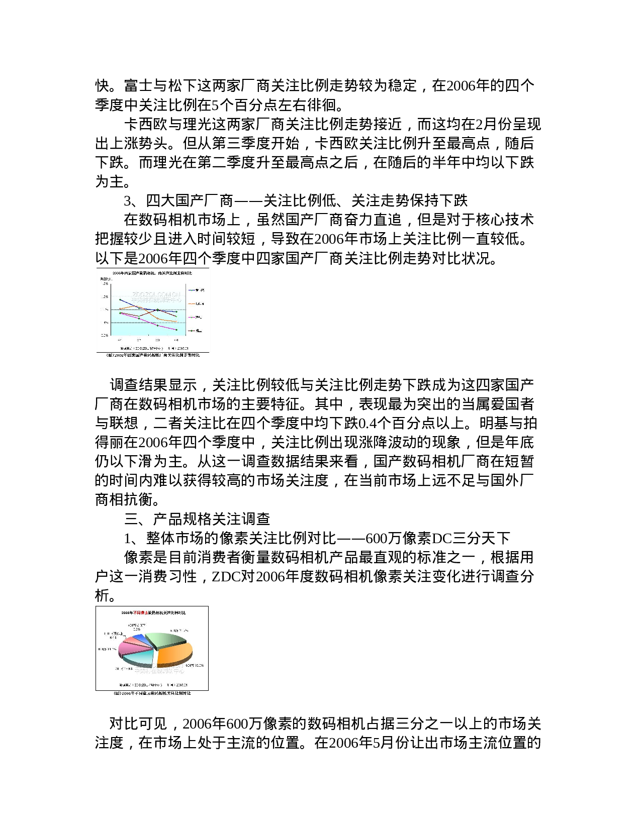 2006年数码相机市场关注与价格调查报告.doc 第6页