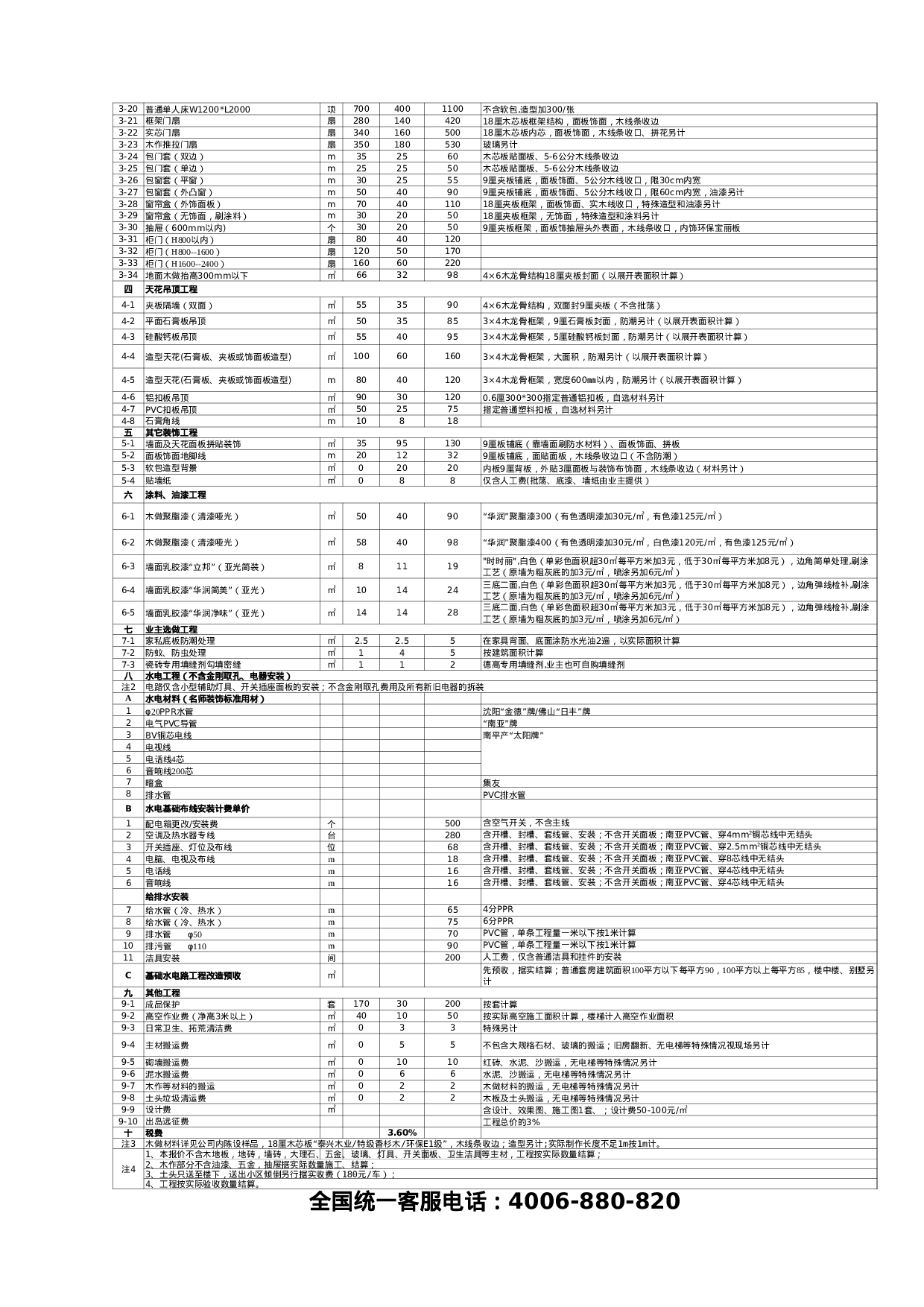 家装报价单模版.xls 第2页