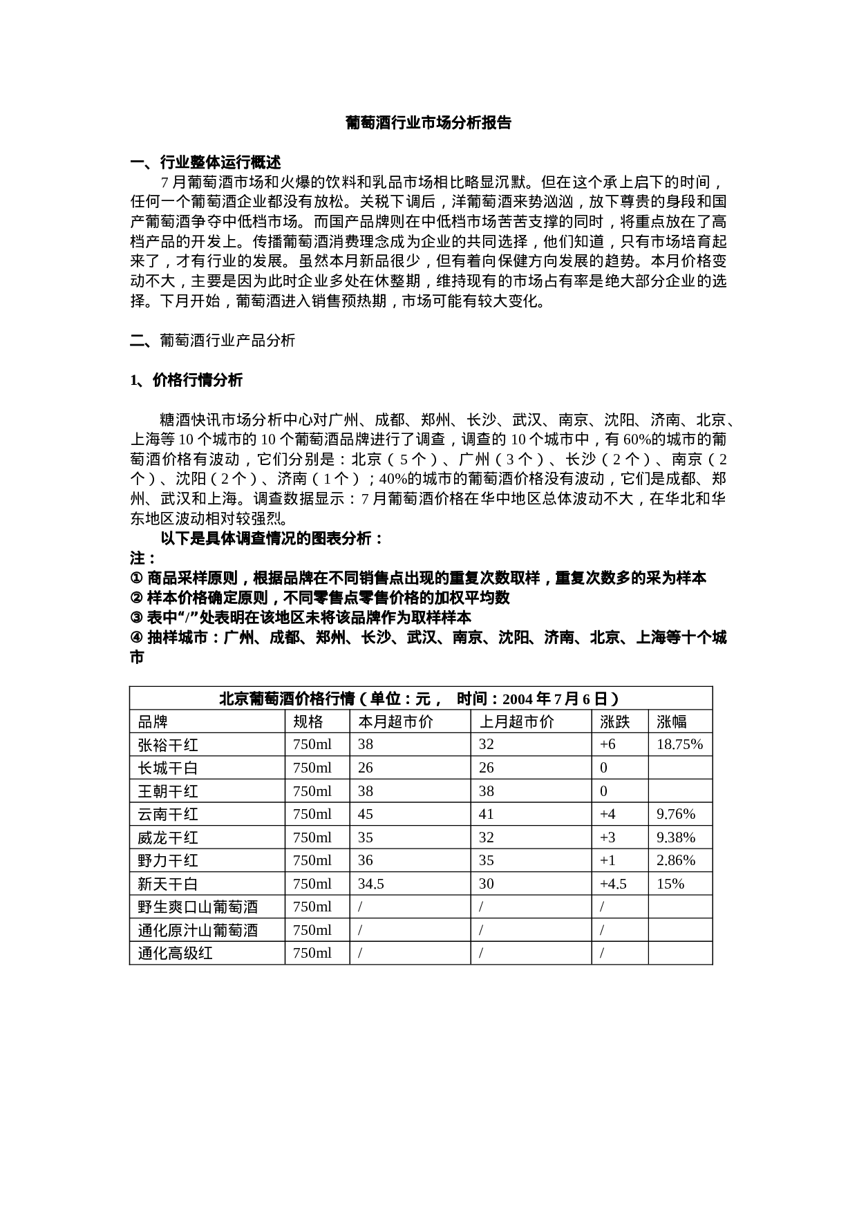 葡萄酒行业市场分析报告.doc 第1页