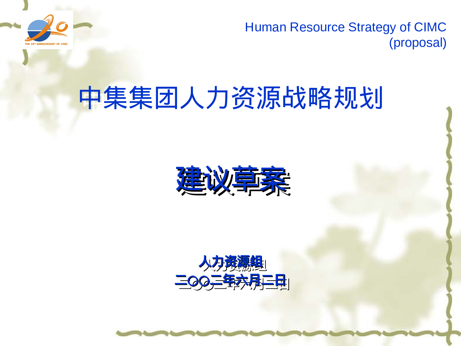 某集团人力资源战略规划建议方案.ppt 第1页