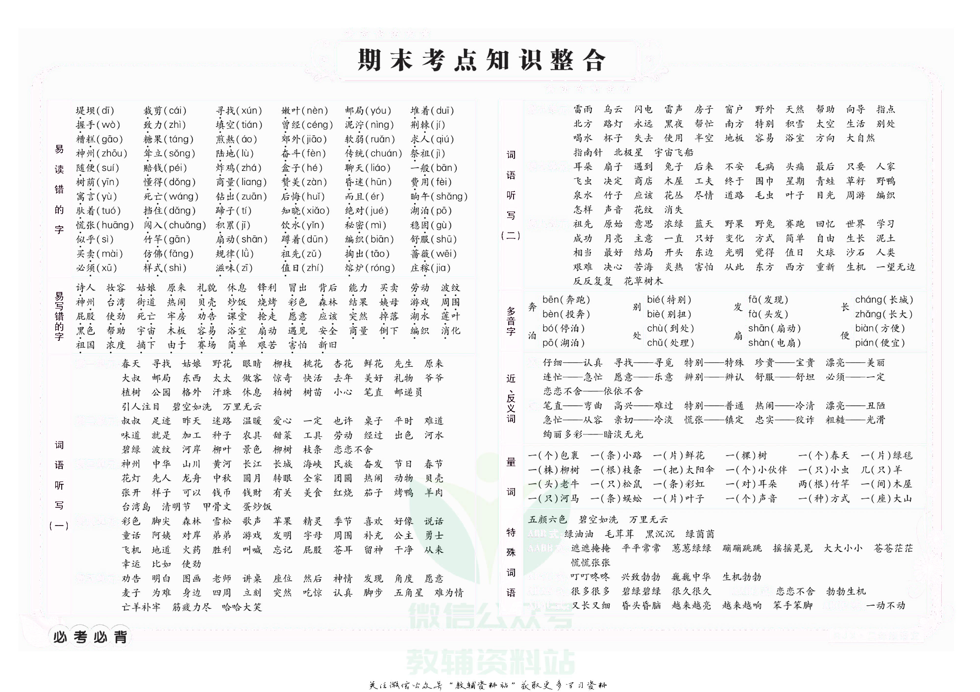 名师期末冲刺100分二年级下册语文人教版去答案版.pdf 第2页