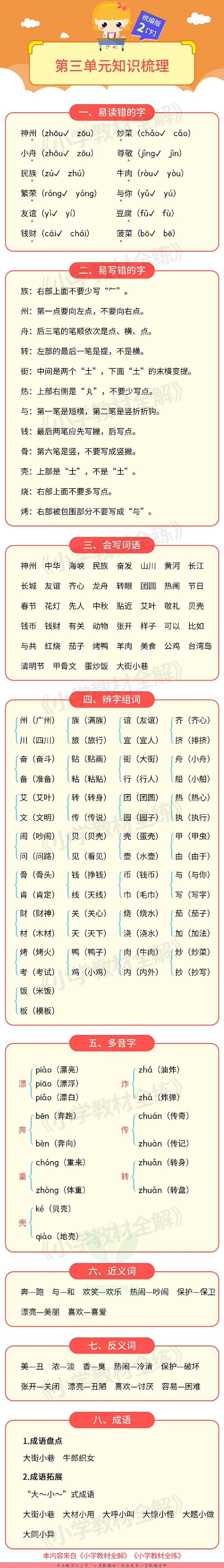 单元知识梳理二年级下册语文部编版.pdf 第3页