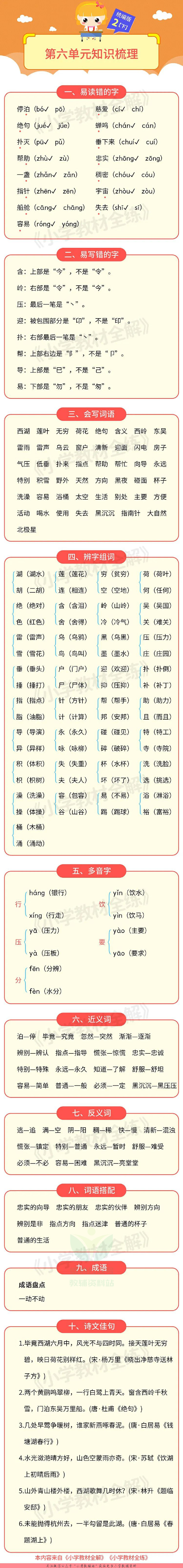 单元知识梳理二年级下册语文部编版.pdf 第6页