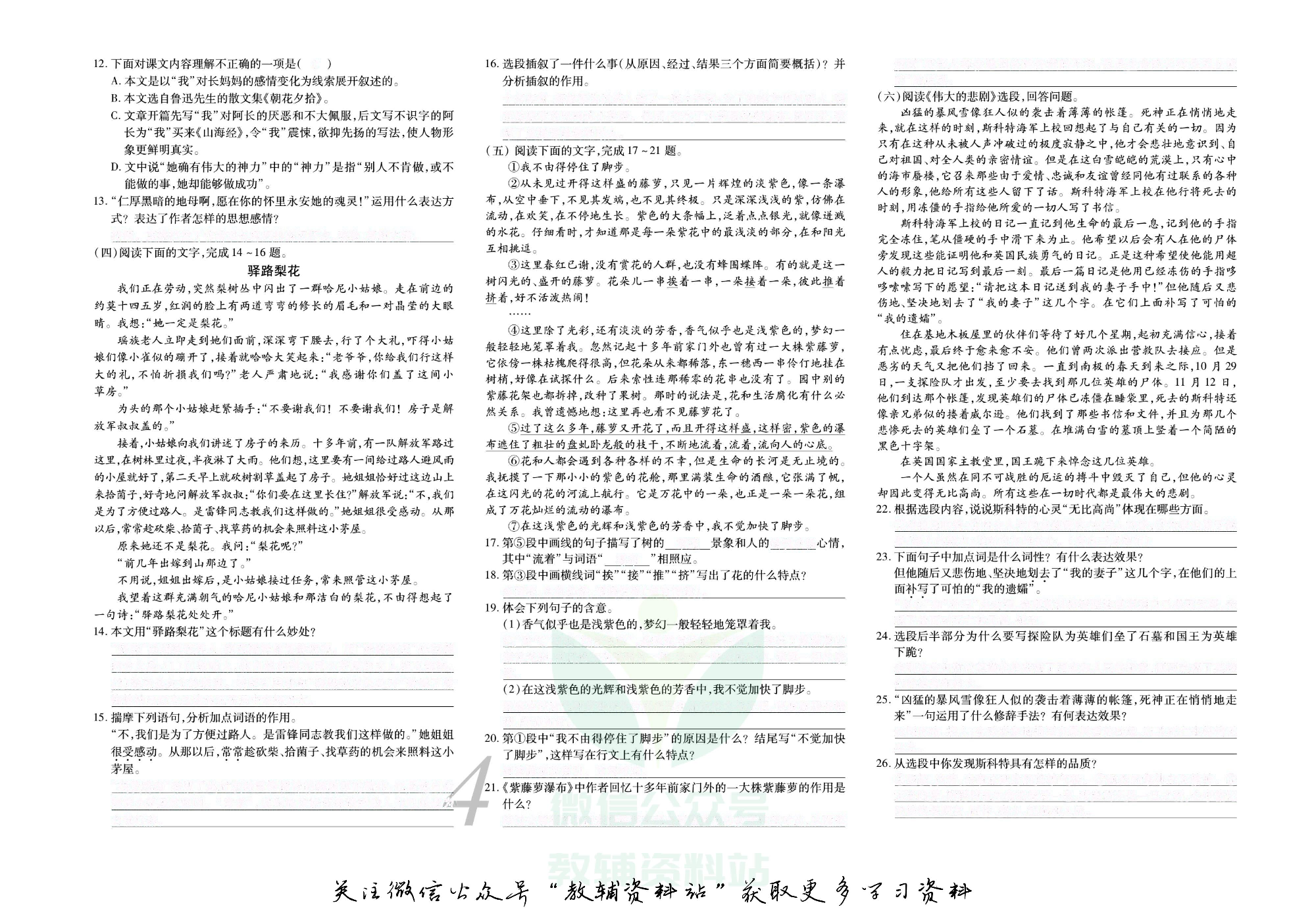 锦上添花期末大赢家七年级下册语文人教版去答案版.pdf 第5页