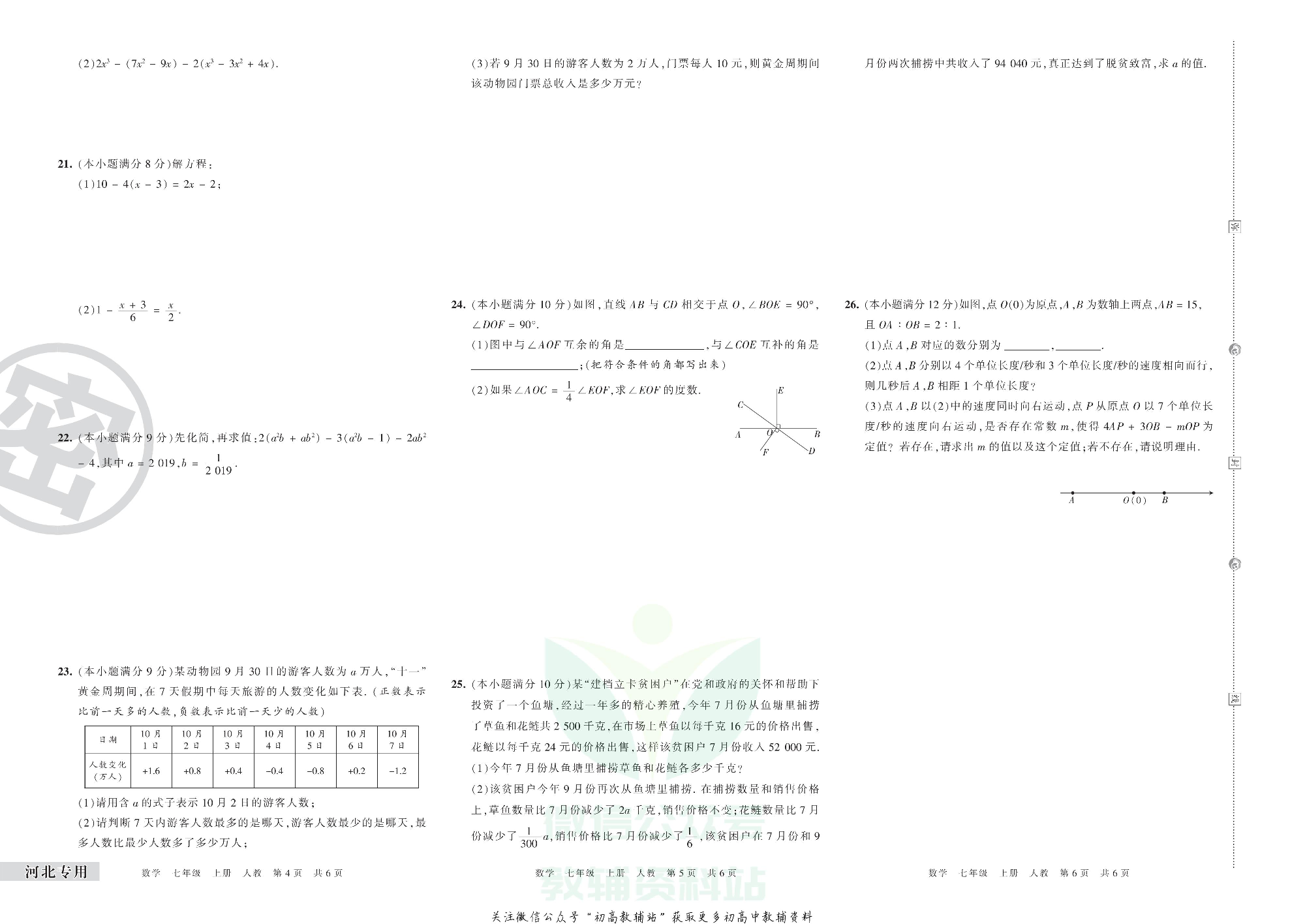 王朝霞期末复习压台卷七年级上册数学人教版河北专用.pdf 第2页