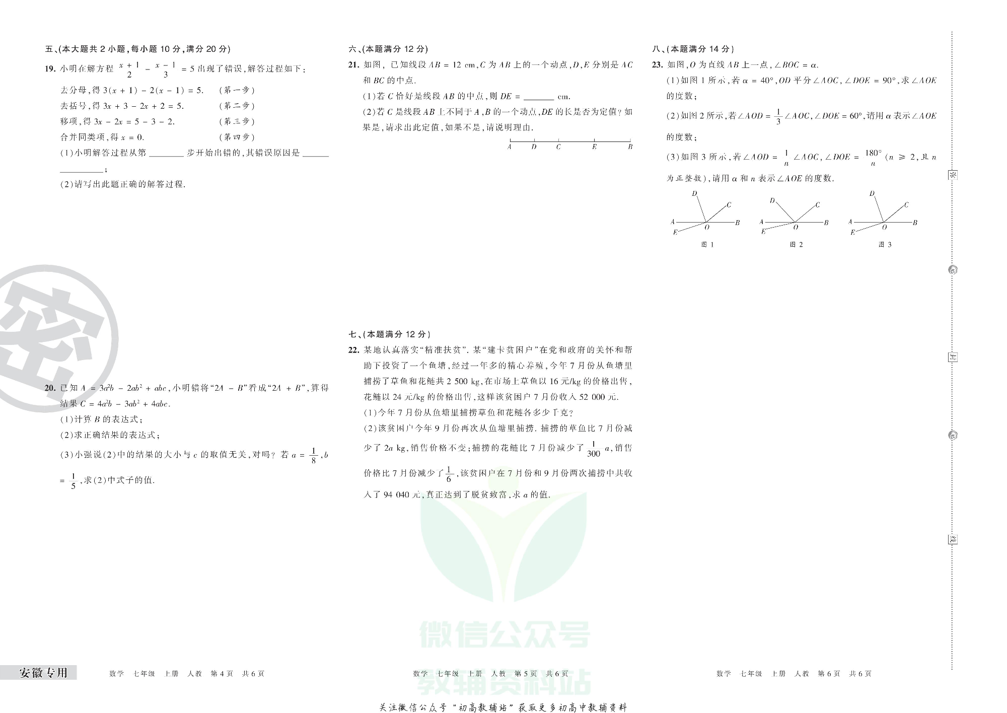 王朝霞期末复习压台卷七年级上册数学人教版安徽专用.pdf 第2页