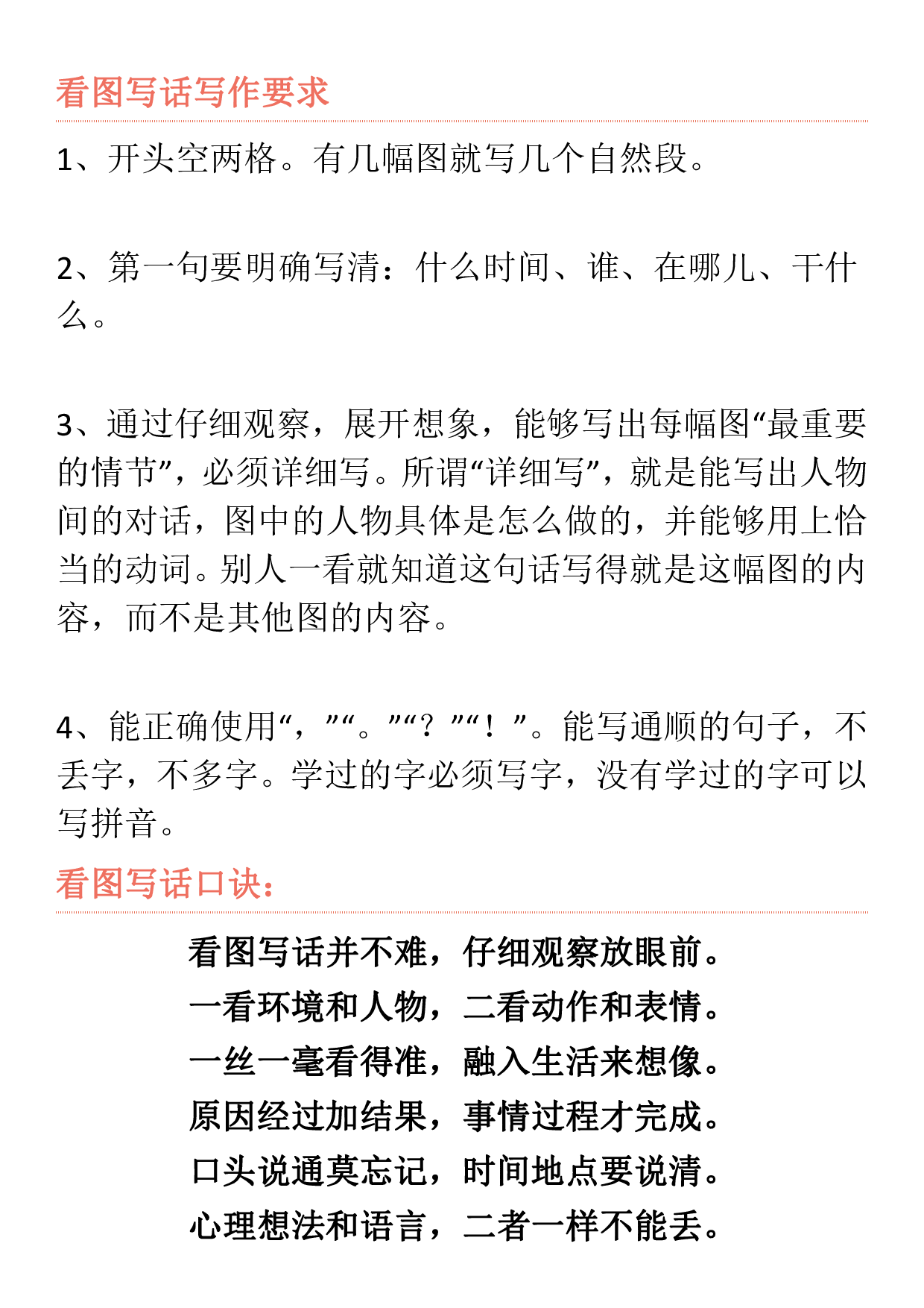 小学一二年级看图写话练习题+看图写话口诀！.pdf 第1页