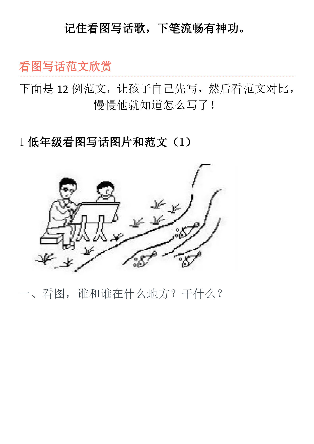 小学一二年级看图写话练习题+看图写话口诀！.pdf 第2页