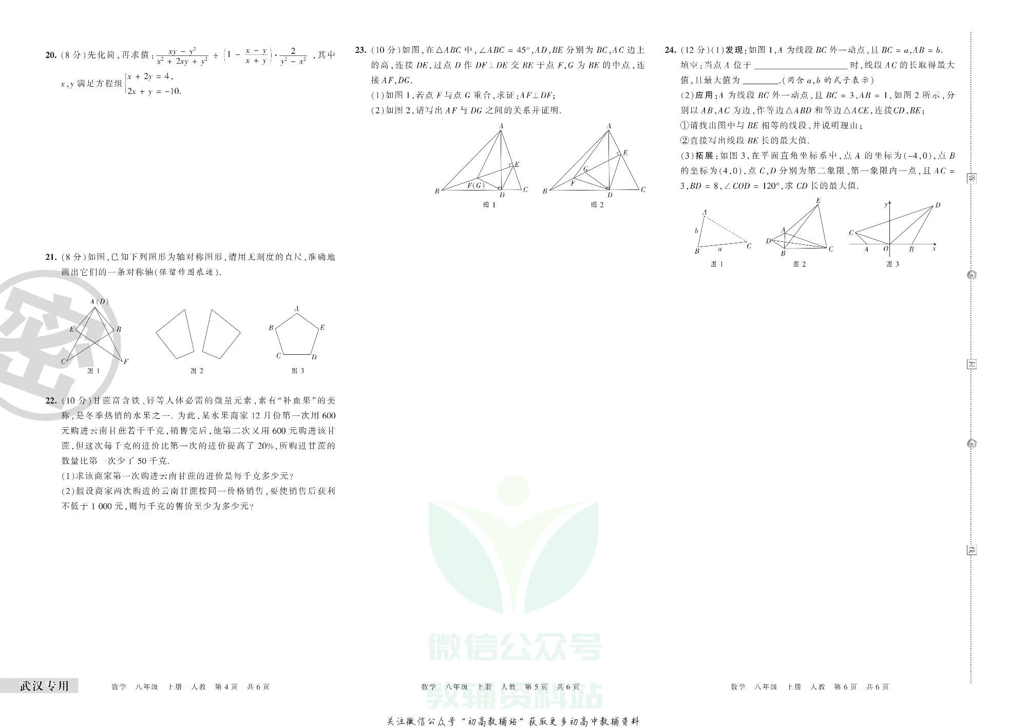 王朝霞期末复习压台卷八年级上册数学人教版武汉专用.pdf 第2页