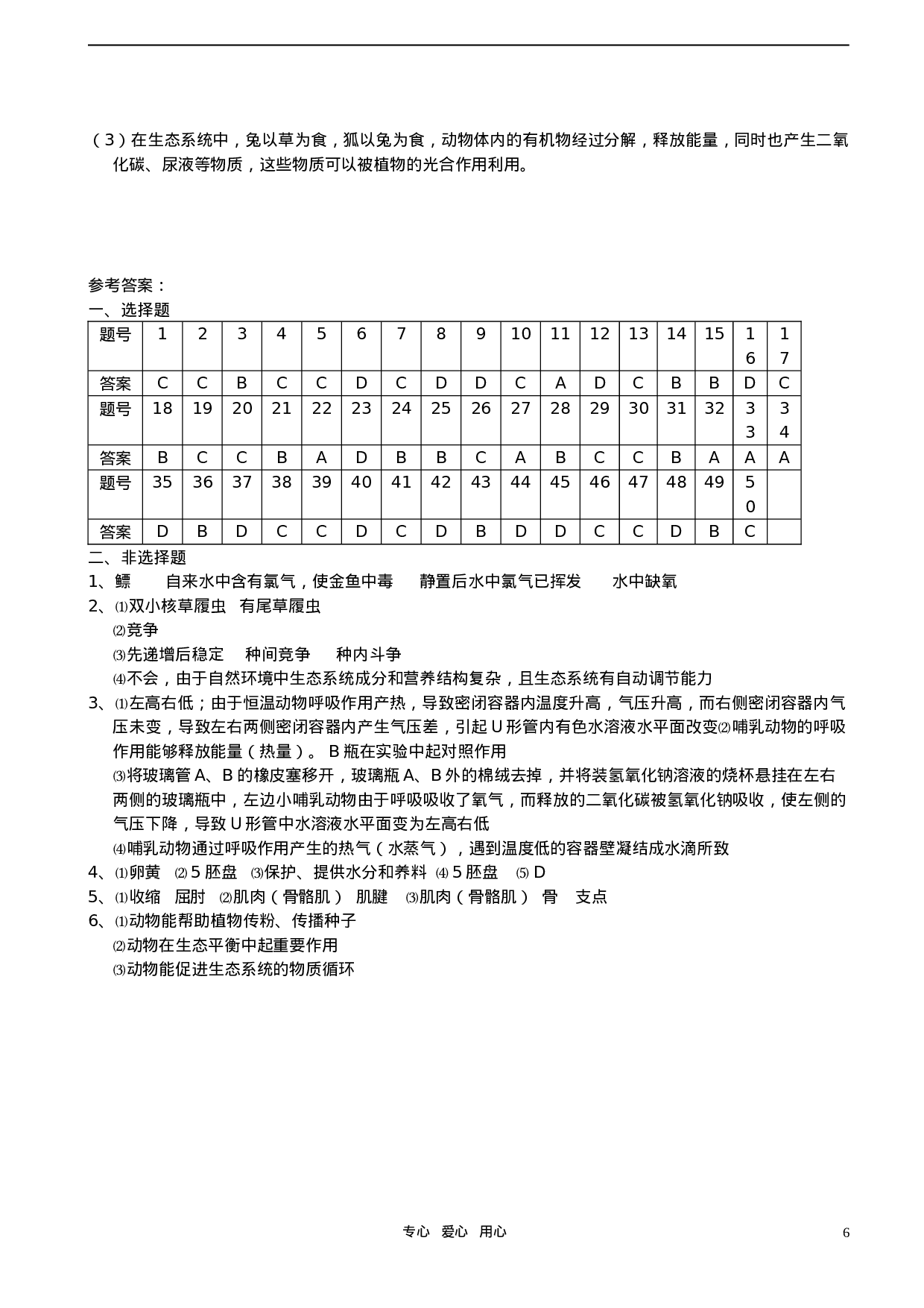 初中生物奥赛培训测试题(三).doc 第6页