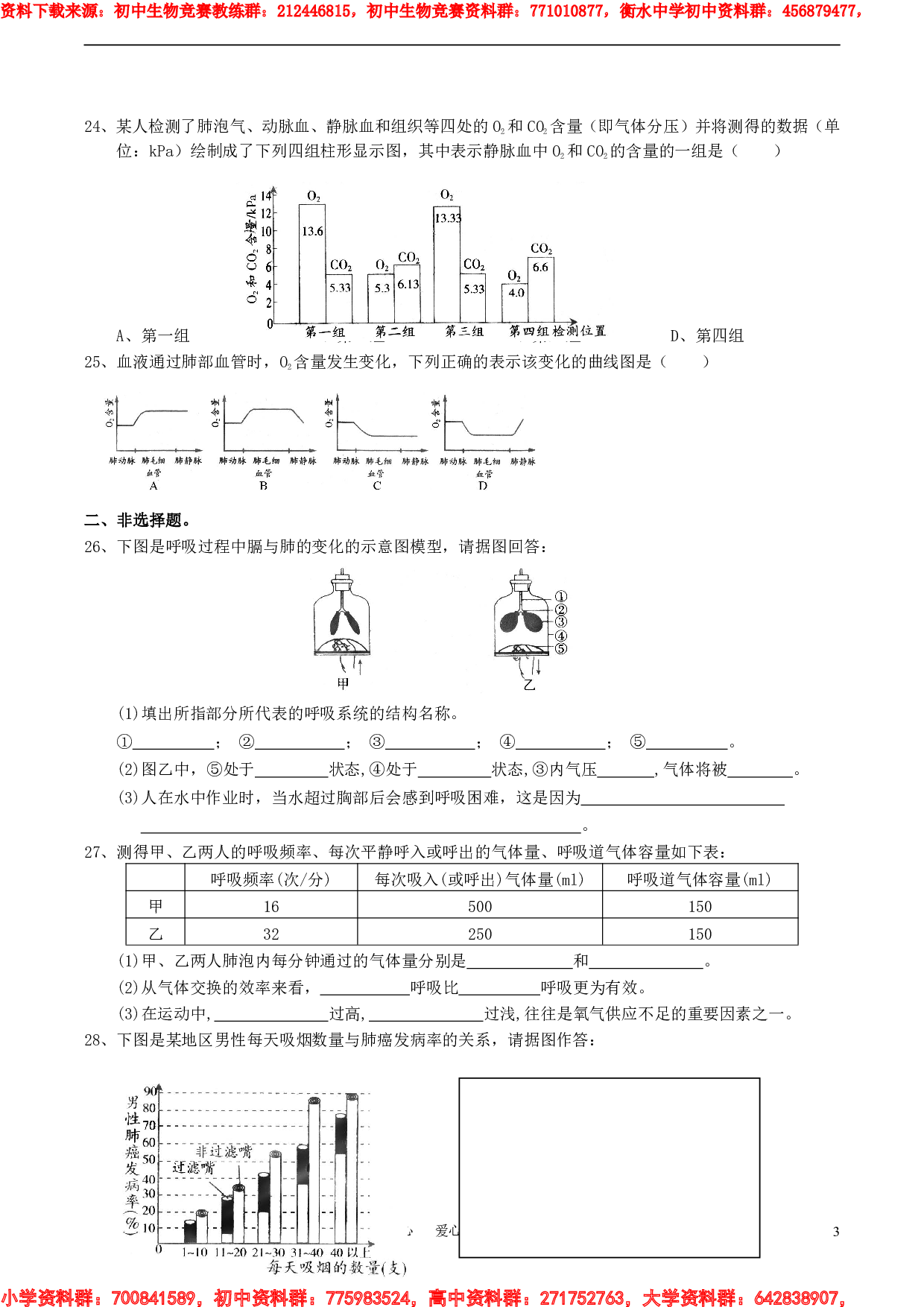 初中生物奥赛培训测试题(六).pdf 第3页