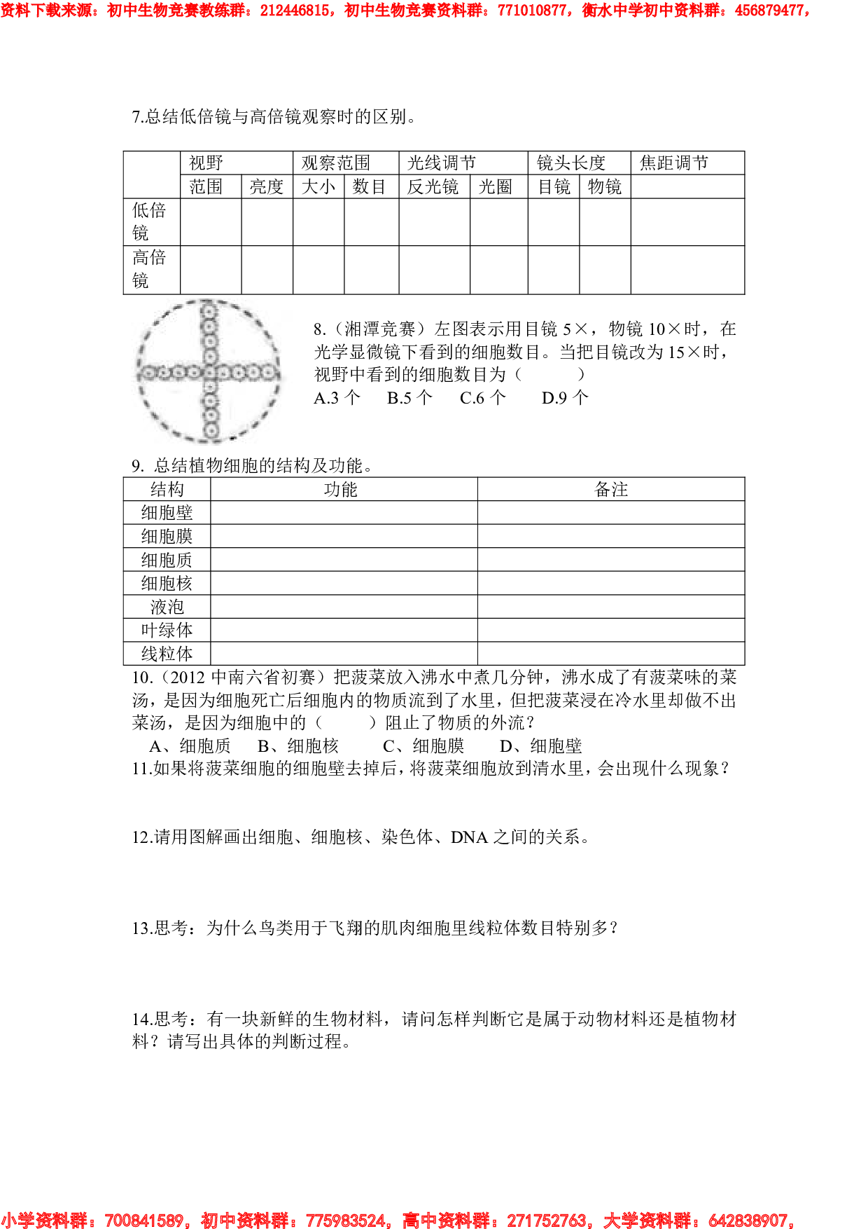 初中生物奥赛第一课.pdf 第2页
