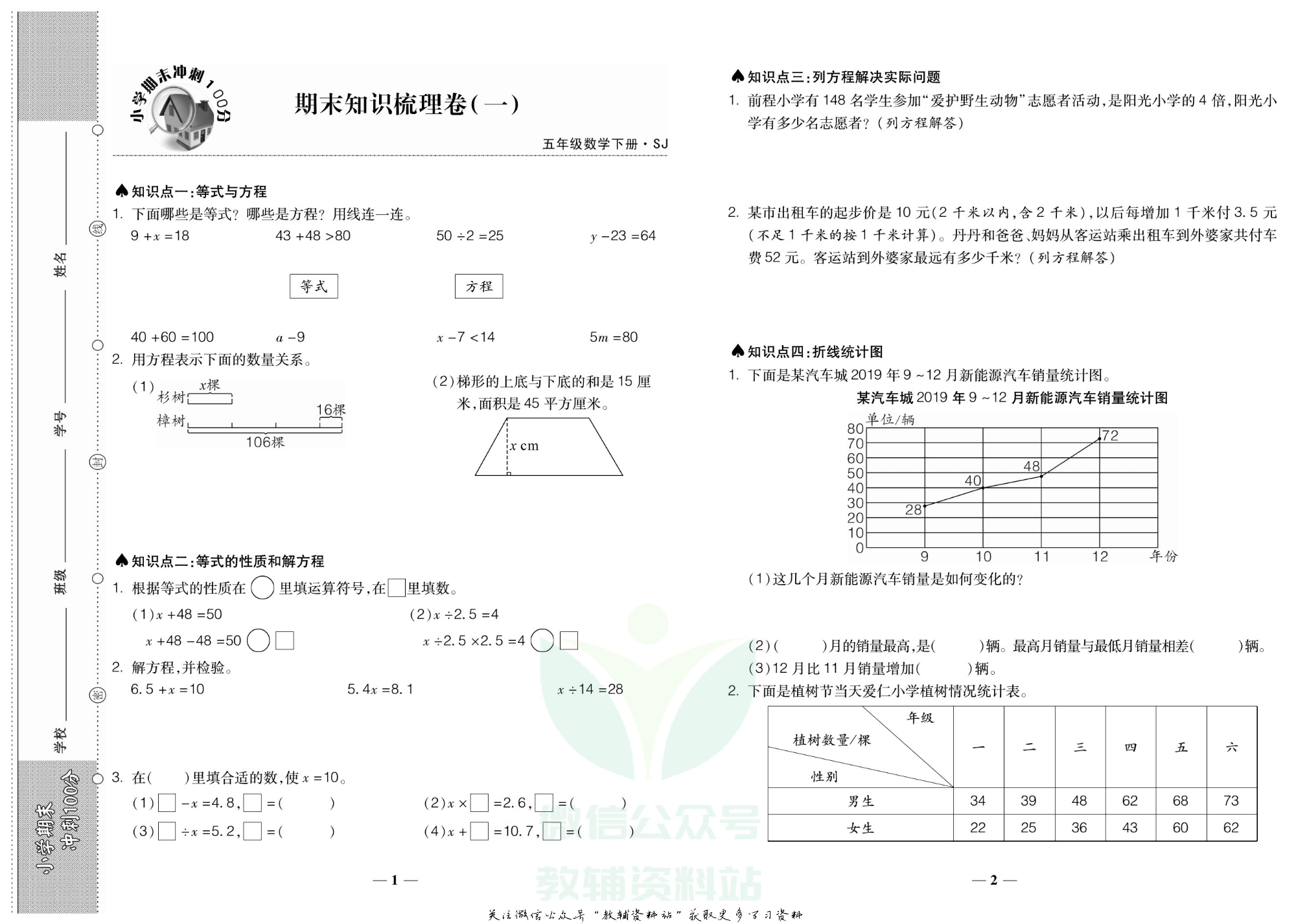 聚优《期末冲刺100分》五年级下册数学苏教版.pdf 第4页