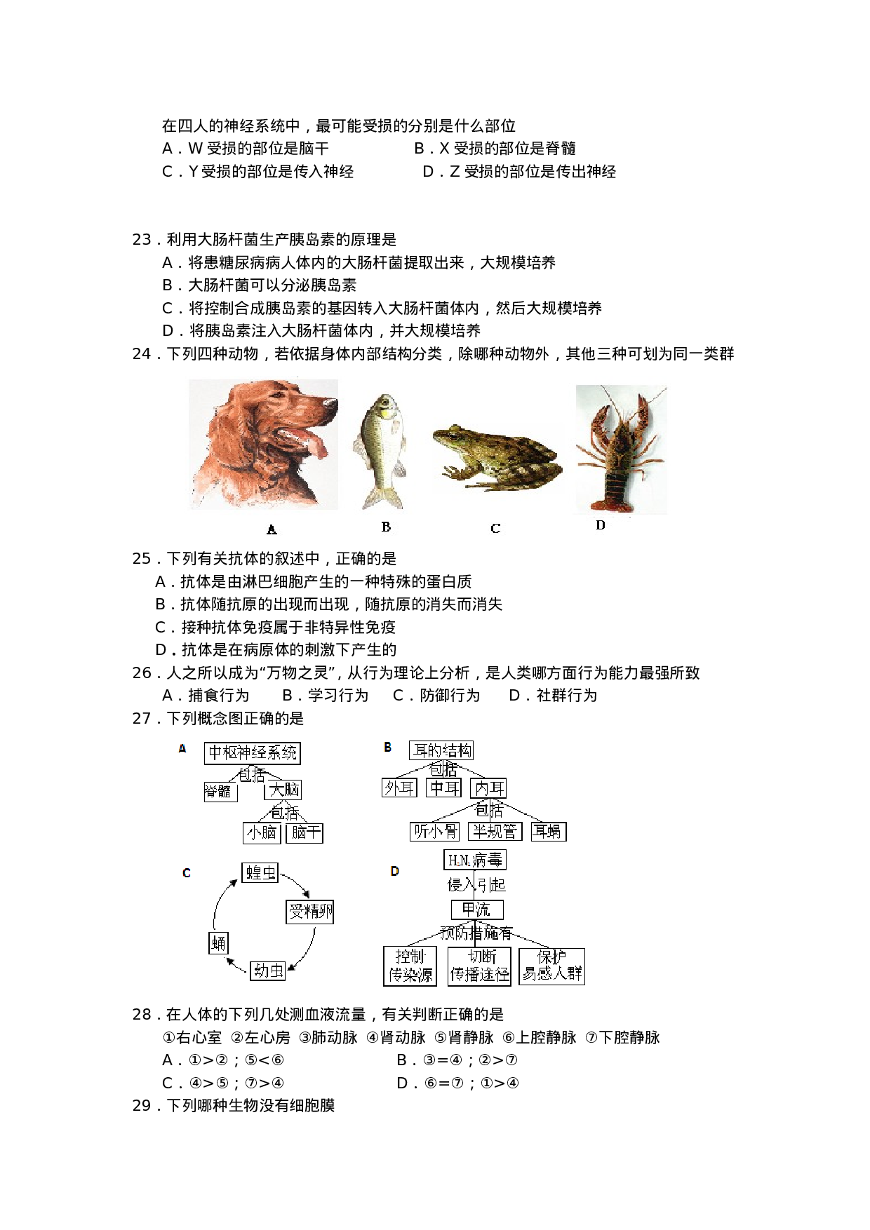 中南六省初中生物竞赛初赛试题含答案.doc 第4页