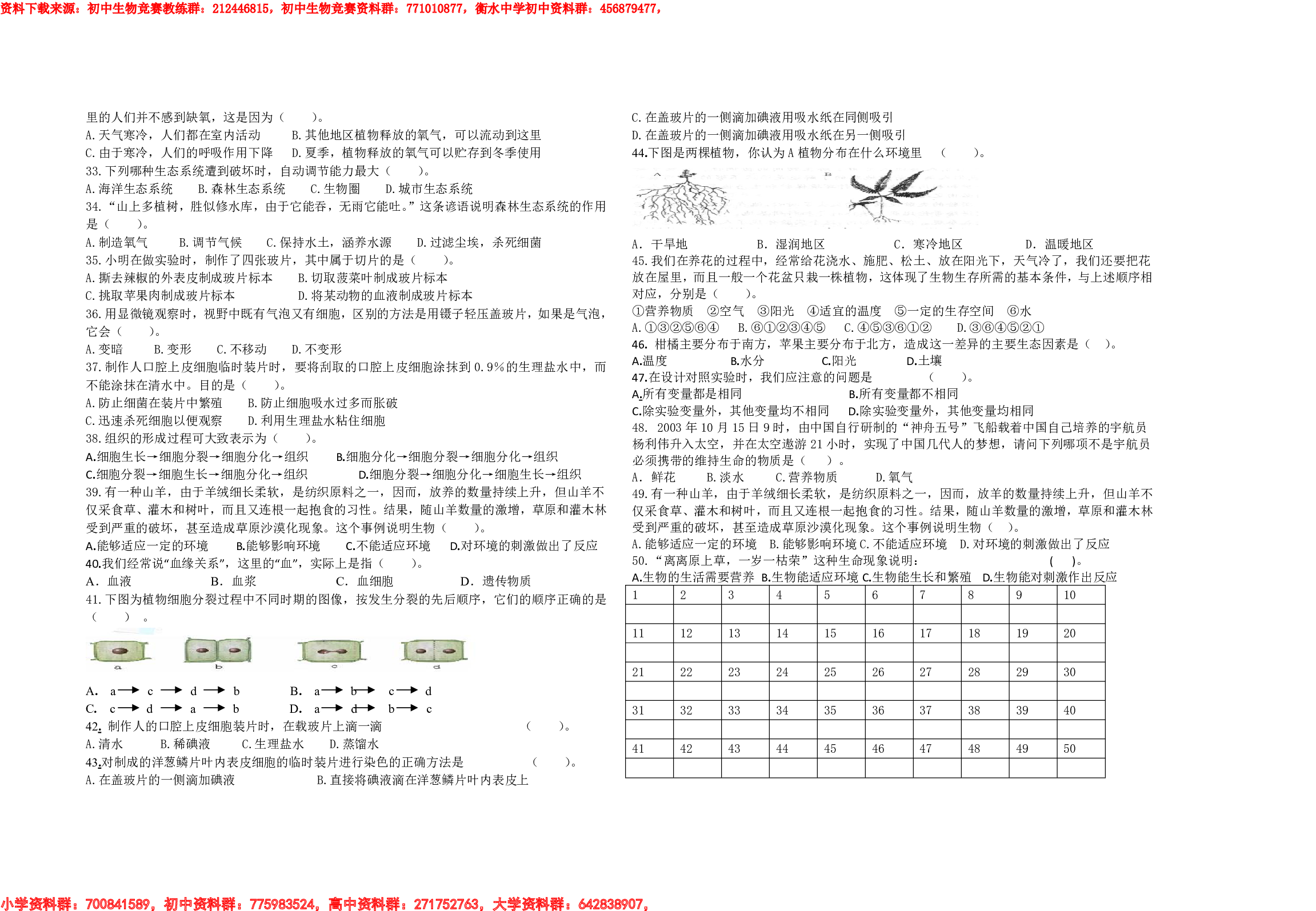 七年级生物竞赛题.pdf 第2页