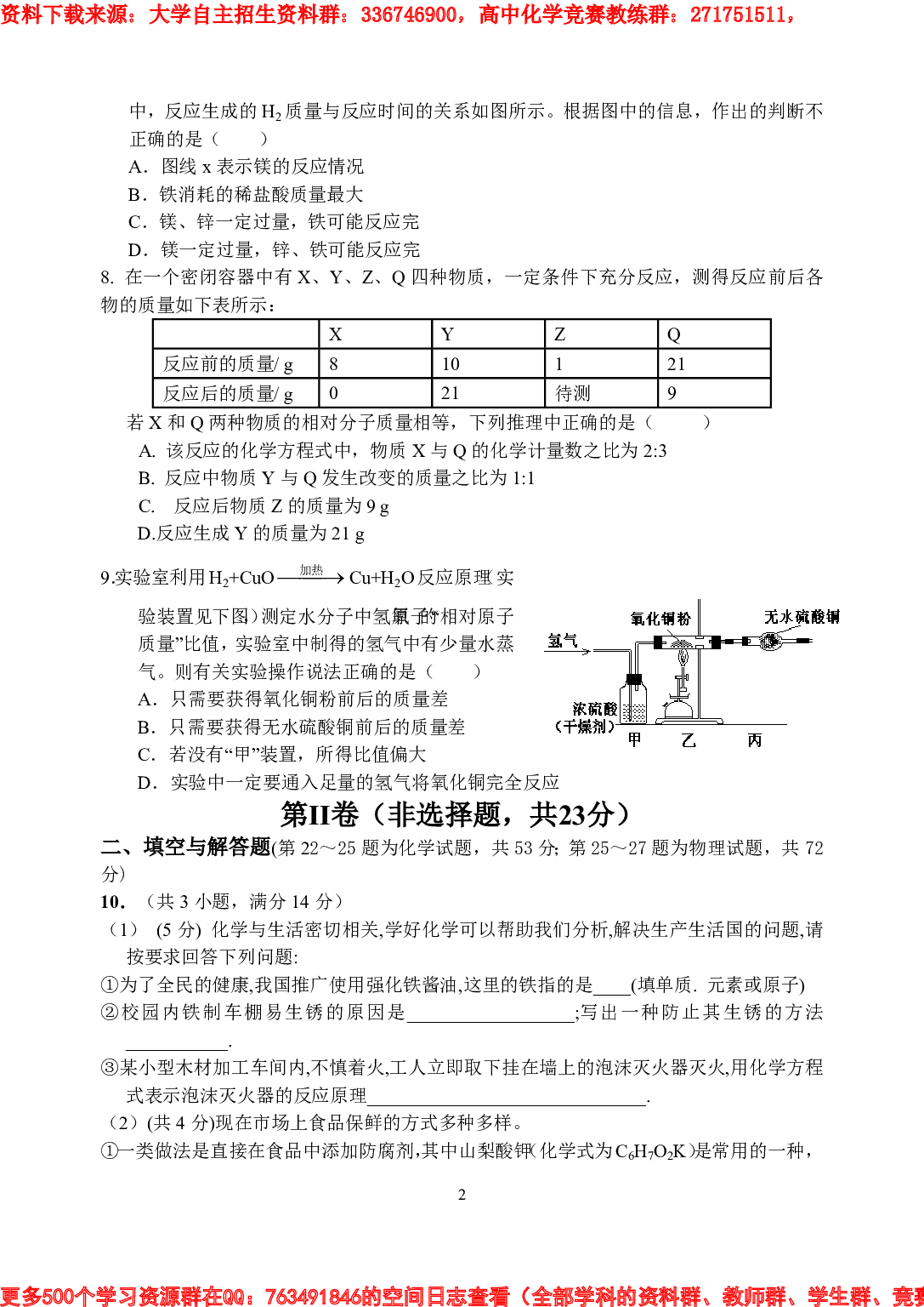 重点高中自主招生考试化学试题(1).pdf 第2页