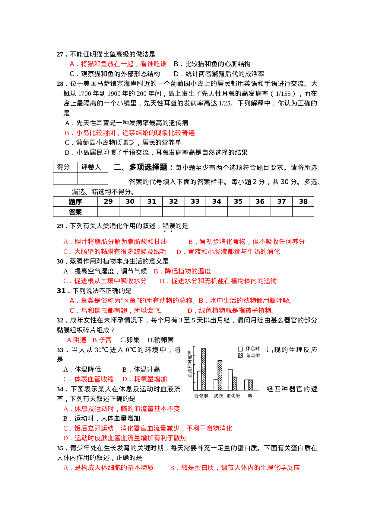 初中生物竞赛初赛题.doc 第5页