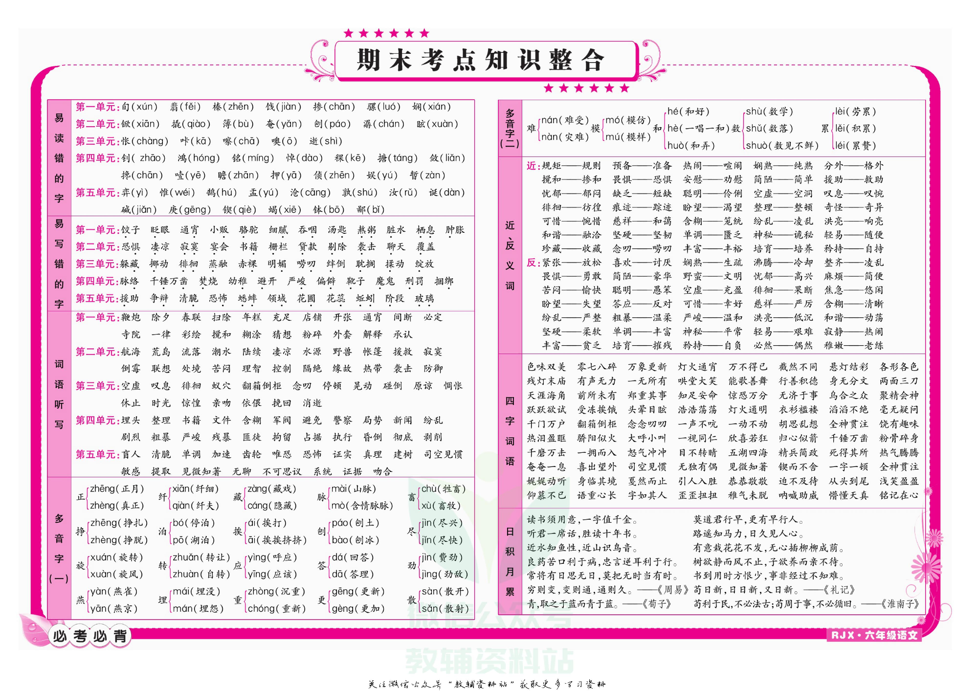 名师期末冲刺100分六年级下册语文人教版教师用书.pdf 第2页