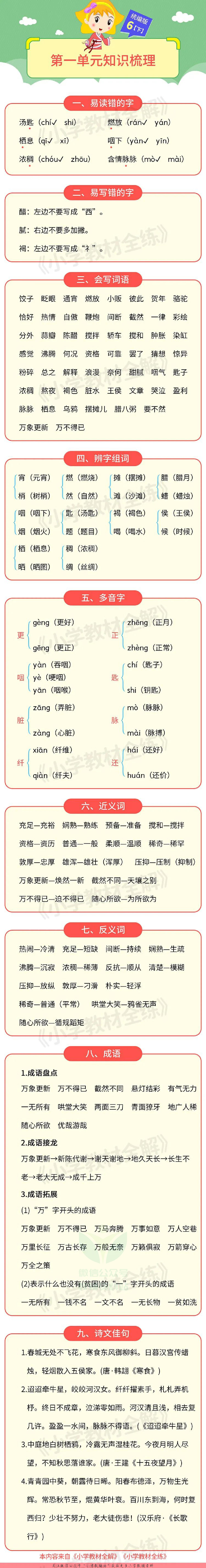 单元知识梳理六年级下册语文部编版.pdf 第1页
