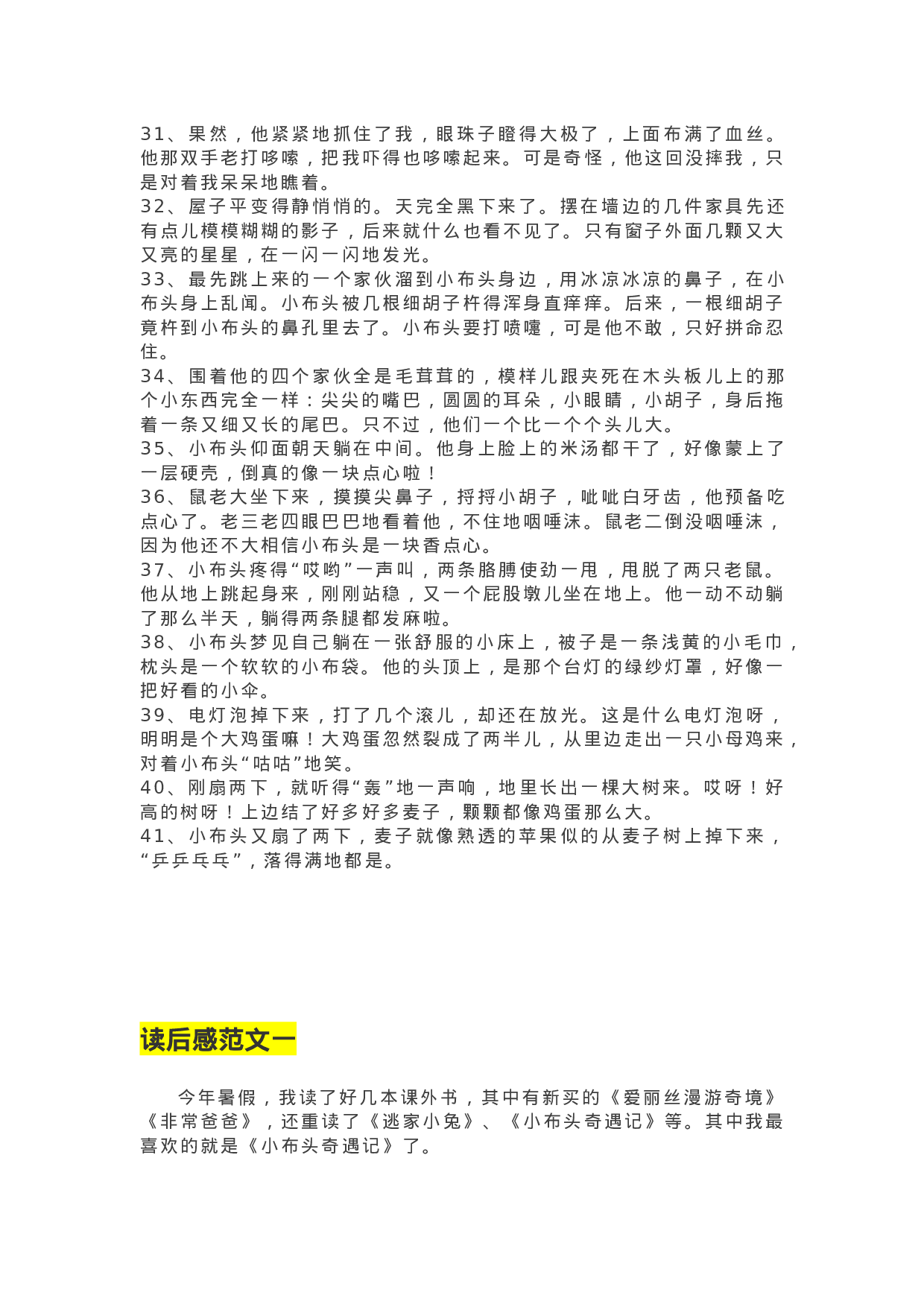 31《小布头奇遇记》精彩片段+读后感.docx 第3页