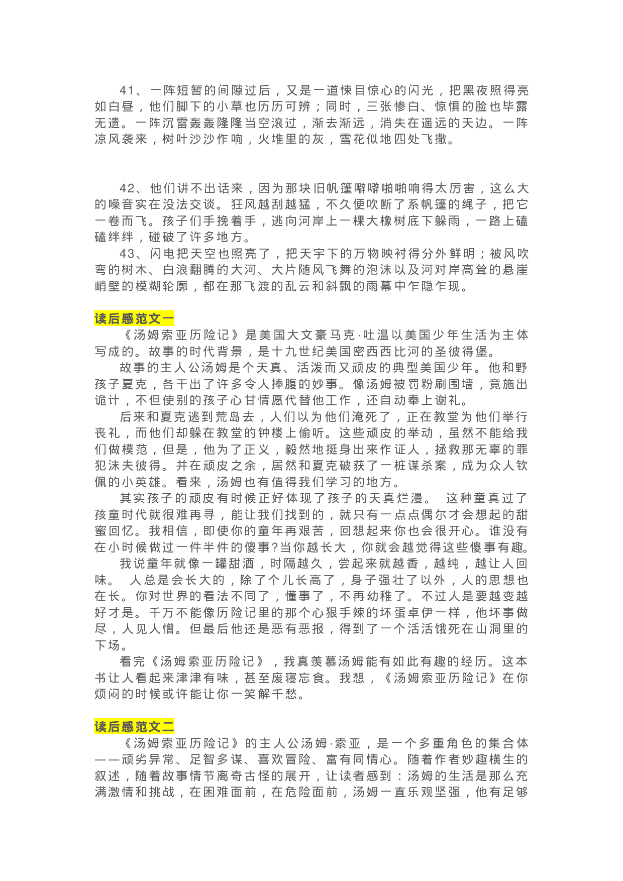 02《汤姆·索亚历险记》精彩片段+读后感.docx 第4页