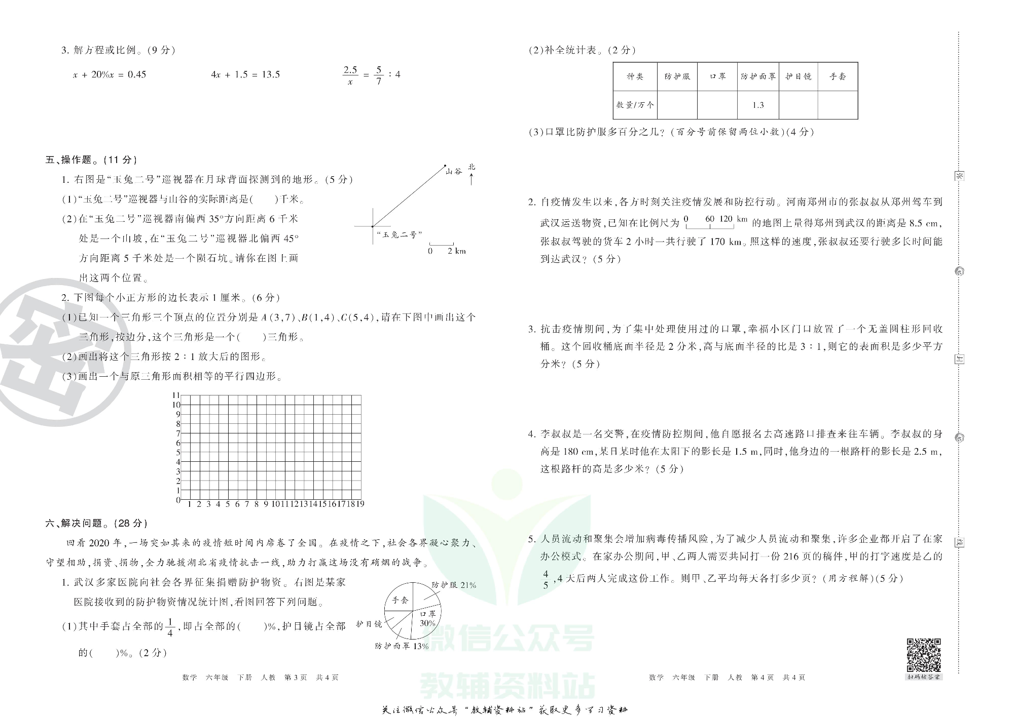 王朝霞期末复习压台卷六年级下册数学人教版.pdf 第2页