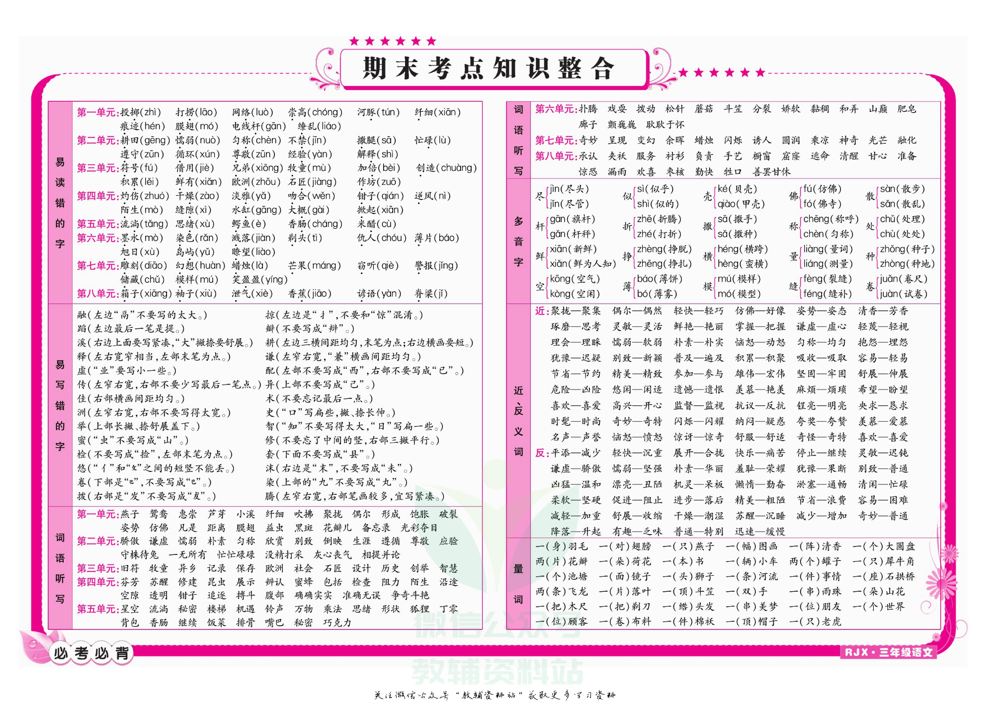 名师期末冲刺100分三年级下册语文人教版教师用书.pdf 第2页