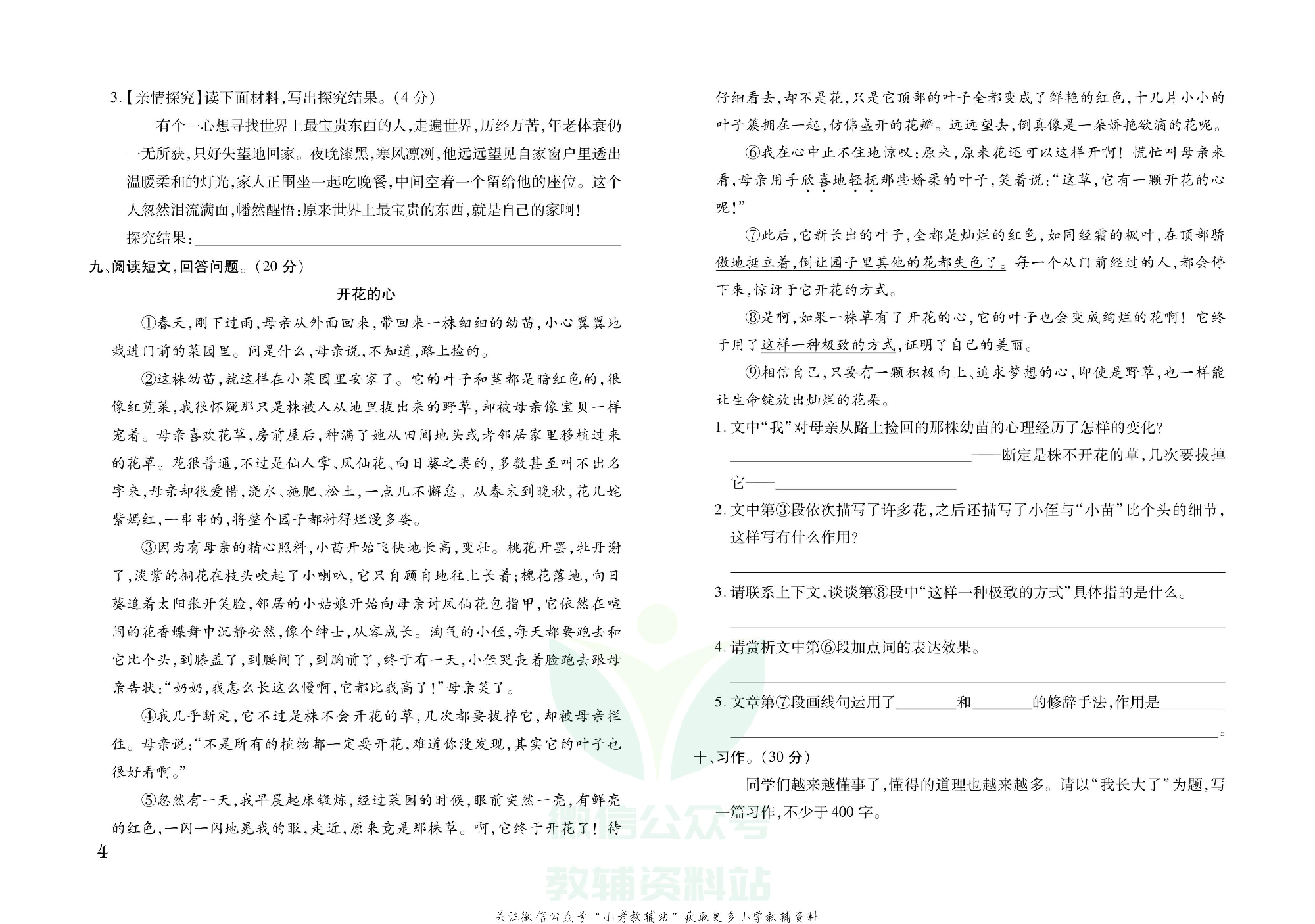 探究学案 · 期末模拟卷五年级上册语文部编版.pdf 第5页