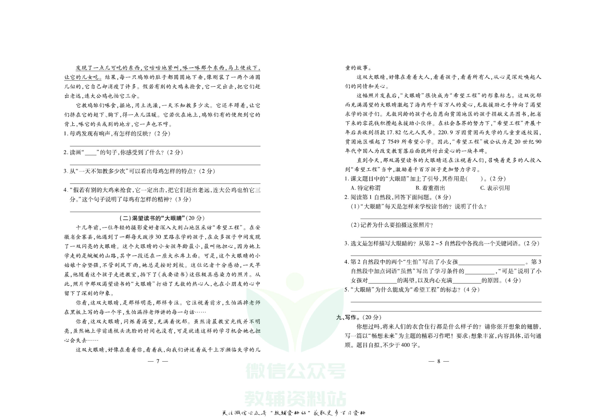 名校闯关·期末冲刺100分四年级下册语文人教版.pdf 第5页