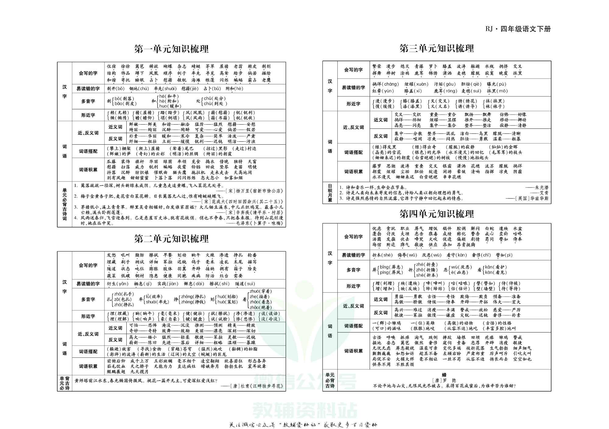 聚优《引领期末》四年级下册语文人教版.pdf 第2页