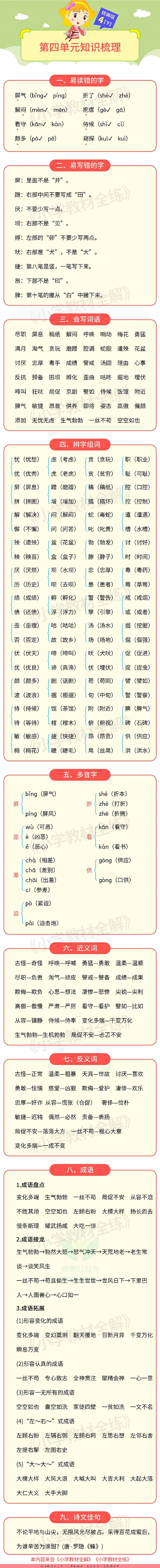 单元知识梳理四年级下册语文部编版.pdf 第4页