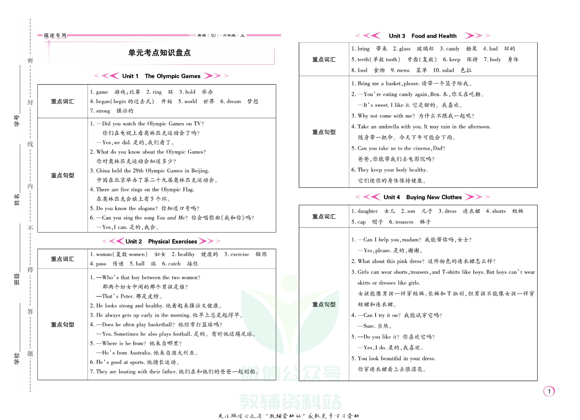 《期末大盘点》六年级上册英语闽教版.pdf 第2页